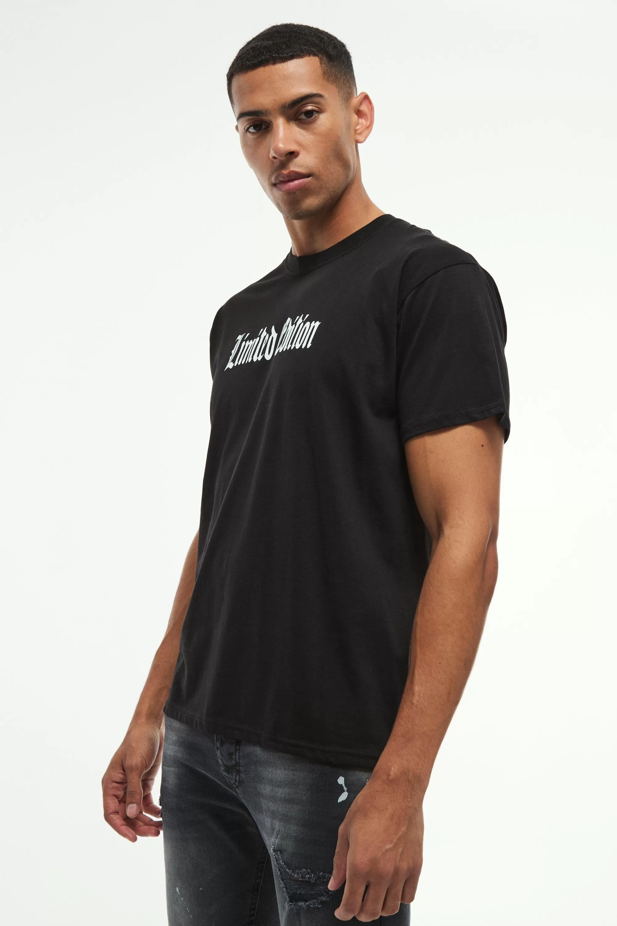 boohooMAN Regular Fit Limited Edition Gothic T-Shirt | UK black Flash Sale