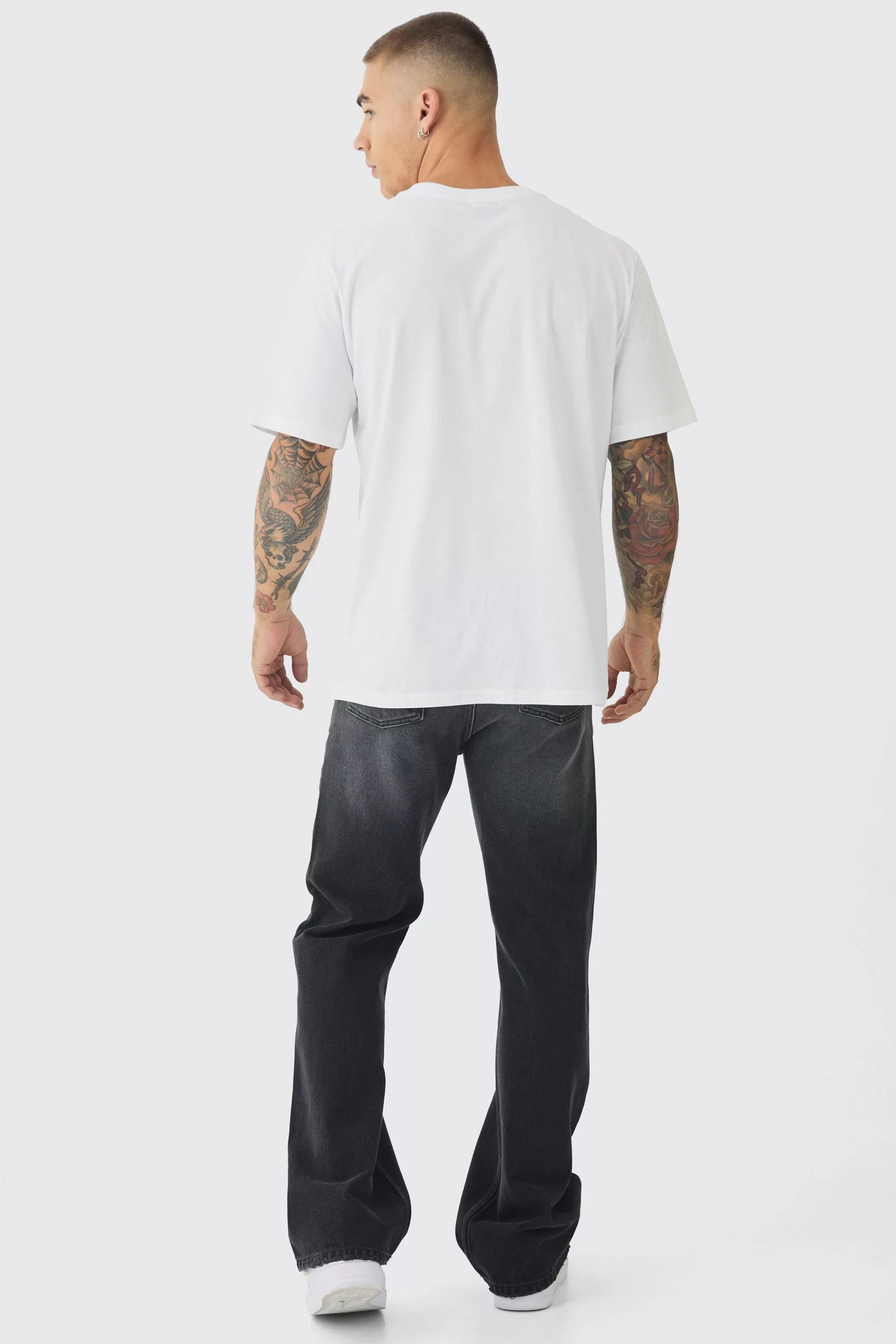 boohooMAN Renaissance Print T-Shirt | UK white New