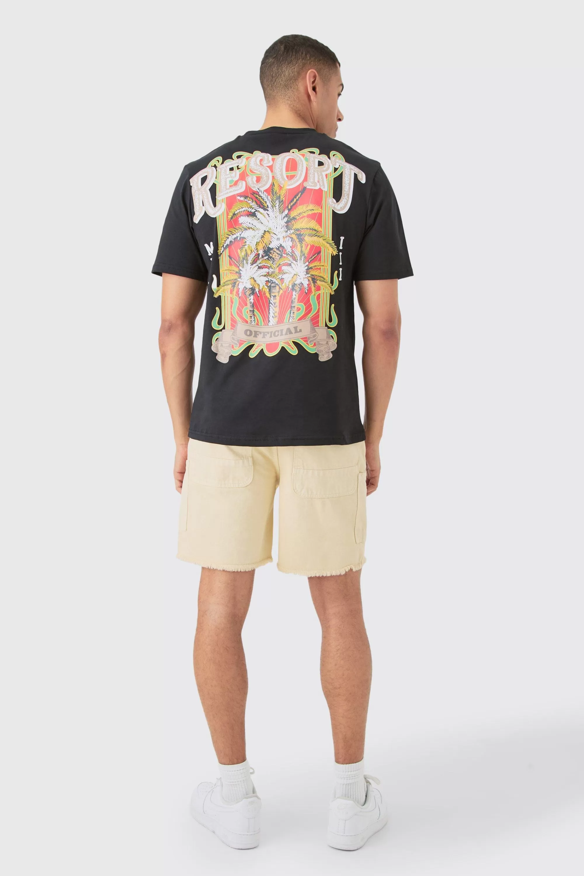 boohooMAN Resort Printed Regular Fit T-shirt | UK black Sale