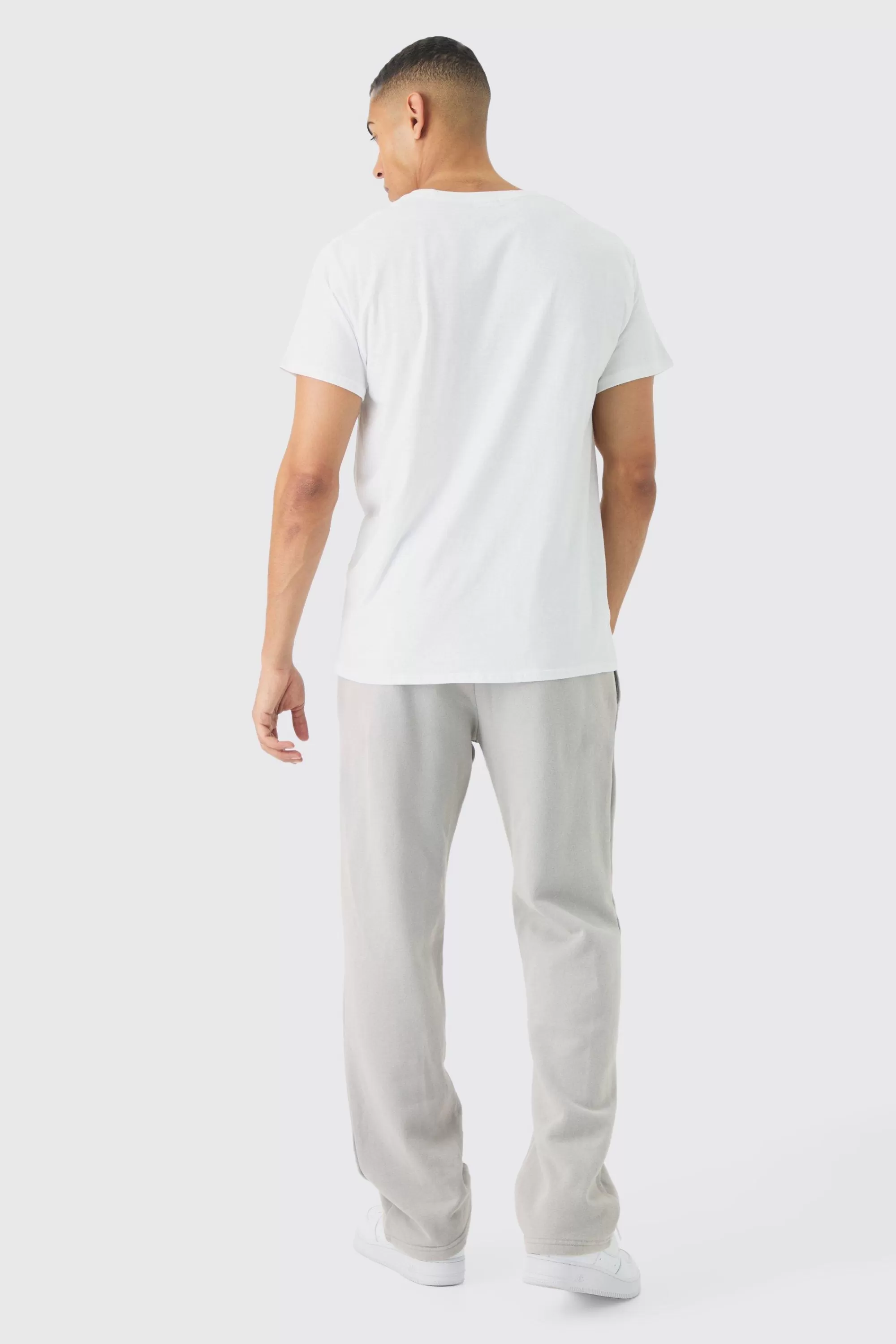 boohooMAN Slim Branded Printed T-Shirt | UK white New