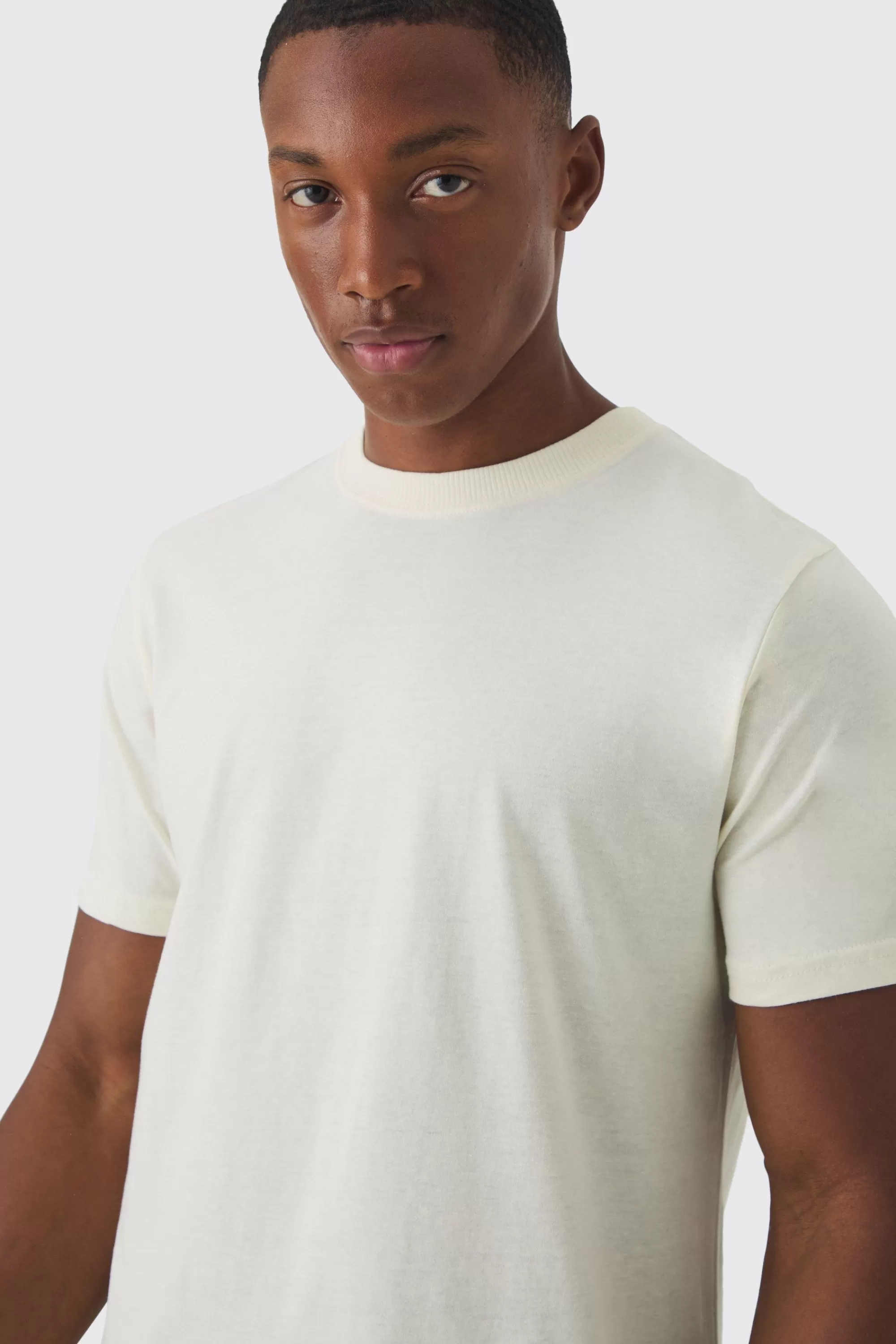 boohooMAN Slim Fit Washed Rose Line Drawing Back Print T-shirt | UK ecru Cheap