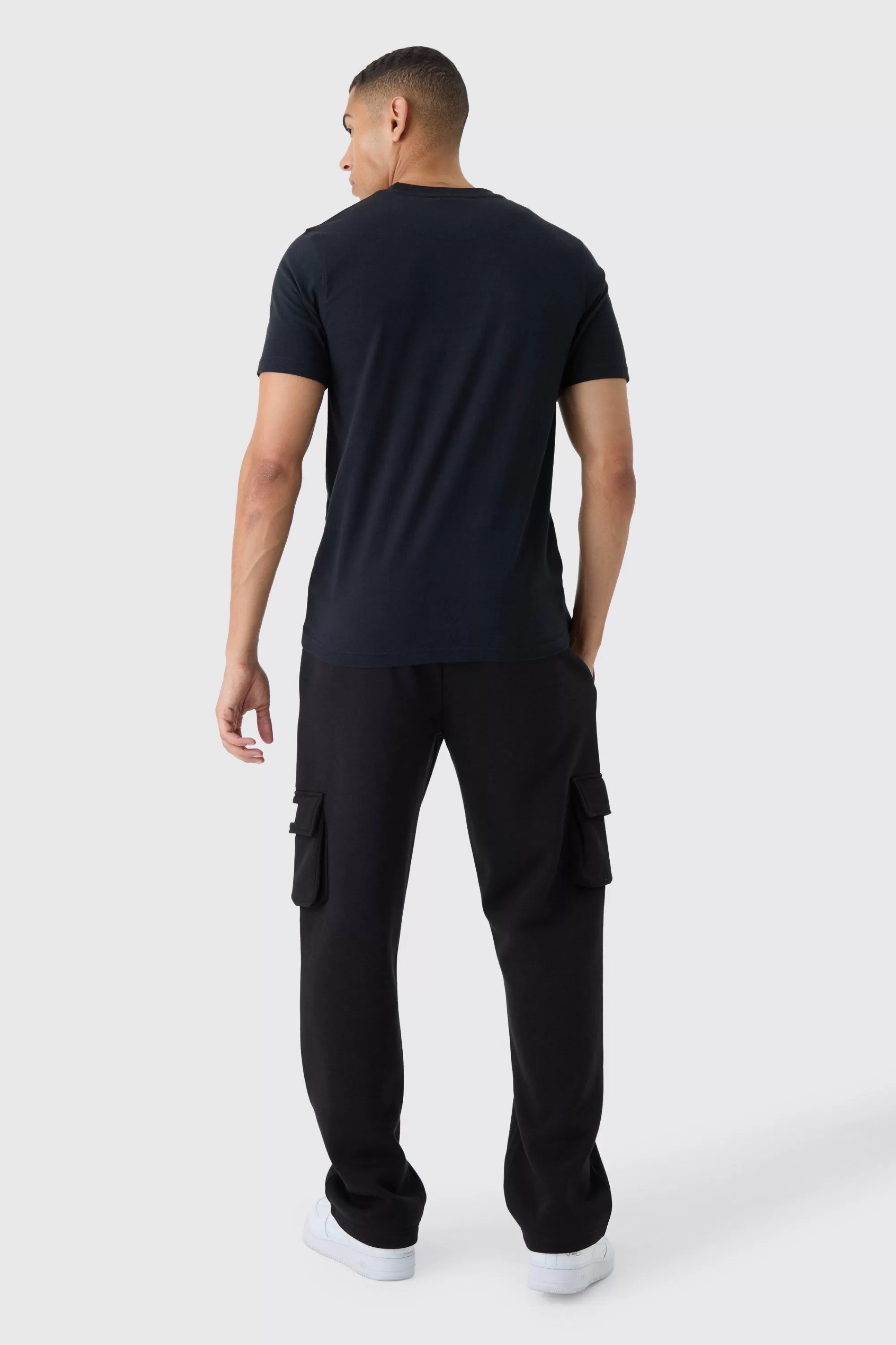 boohooMAN Slim Homme Script Colour Block T-shirt | UK black Cheap