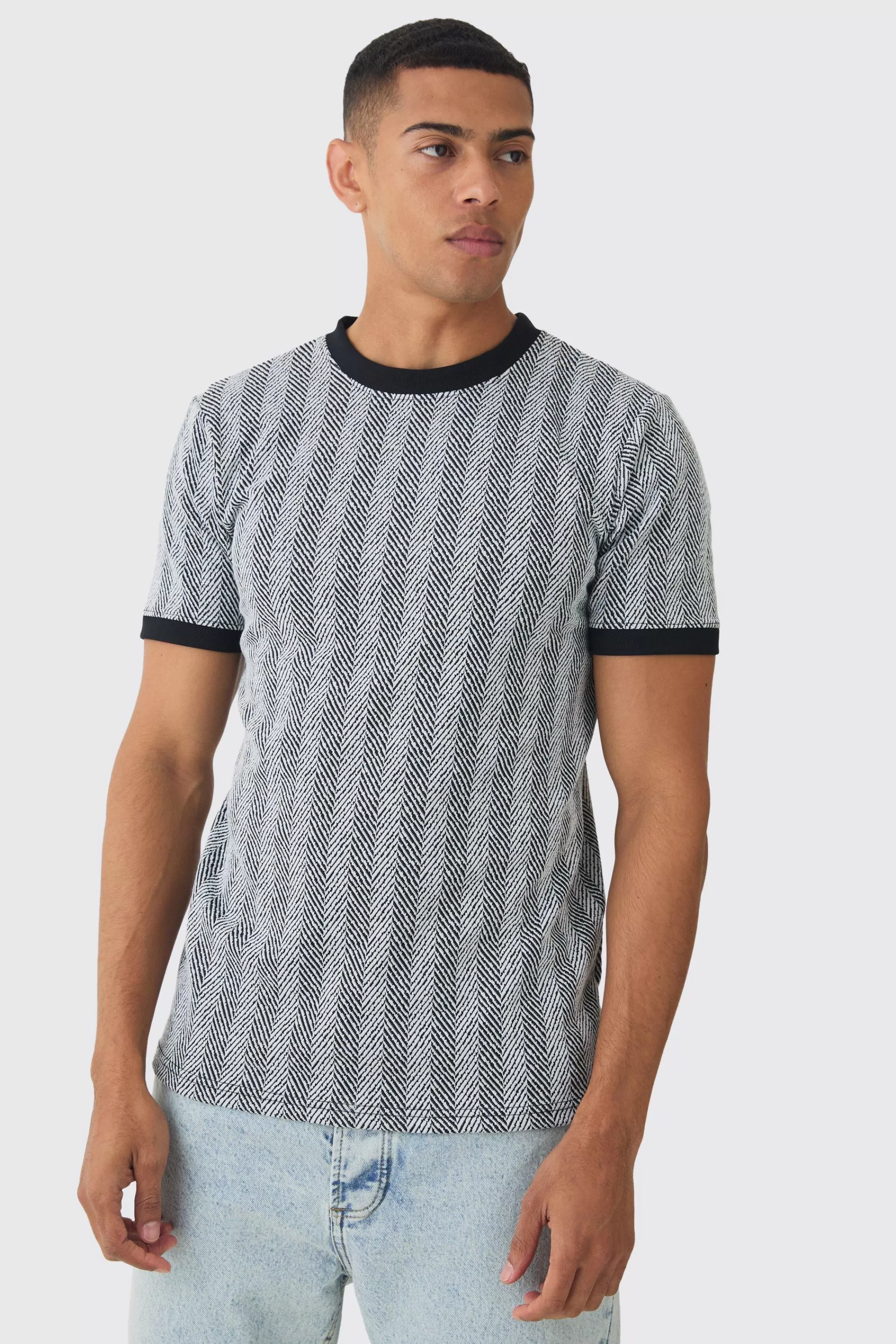 boohooMAN Slim Ringer T-shirt | UK black Flash Sale