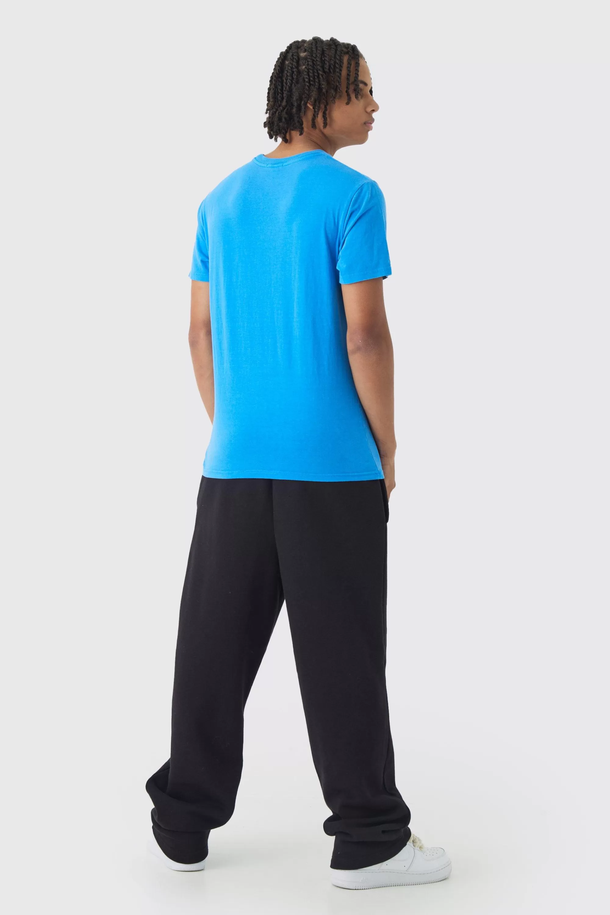 boohooMAN Slim Washed Floral Print T-Shirt | UK blue Best