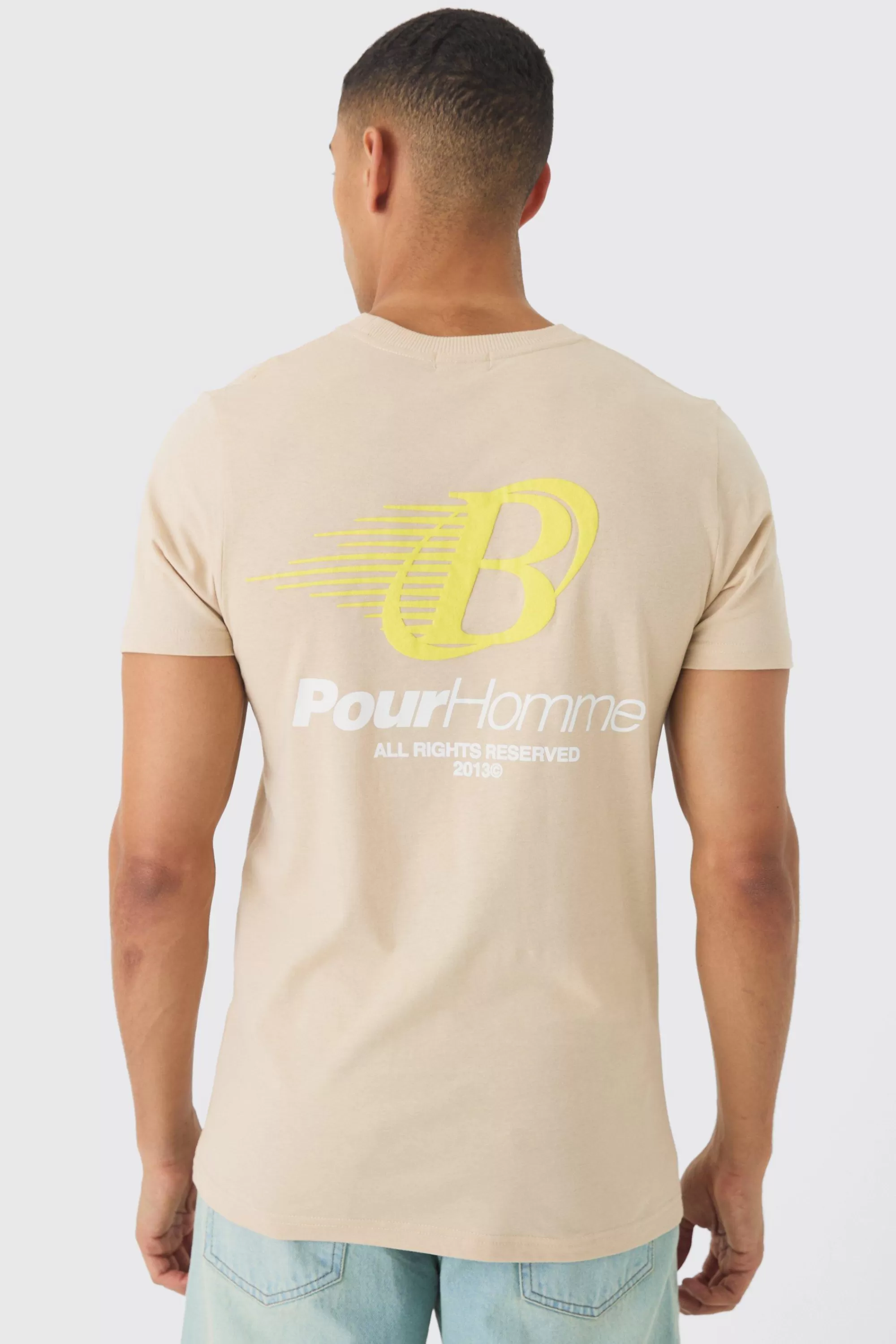 boohooMAN Slim Washed Pour Homme Puff Print T-Shirt | UK sand Store