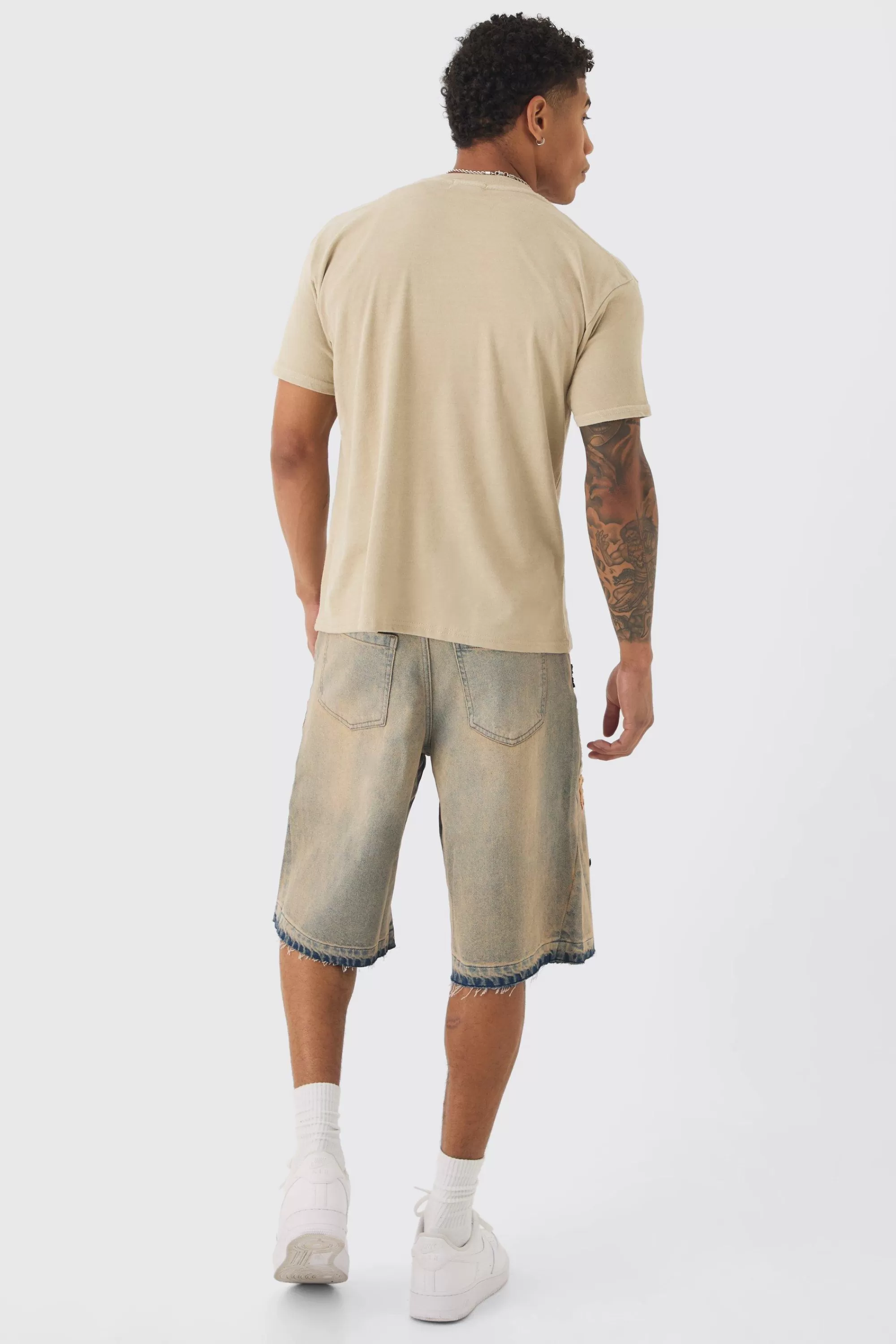 boohooMAN Slim Washed Western Print T-shirt | UK sand Shop