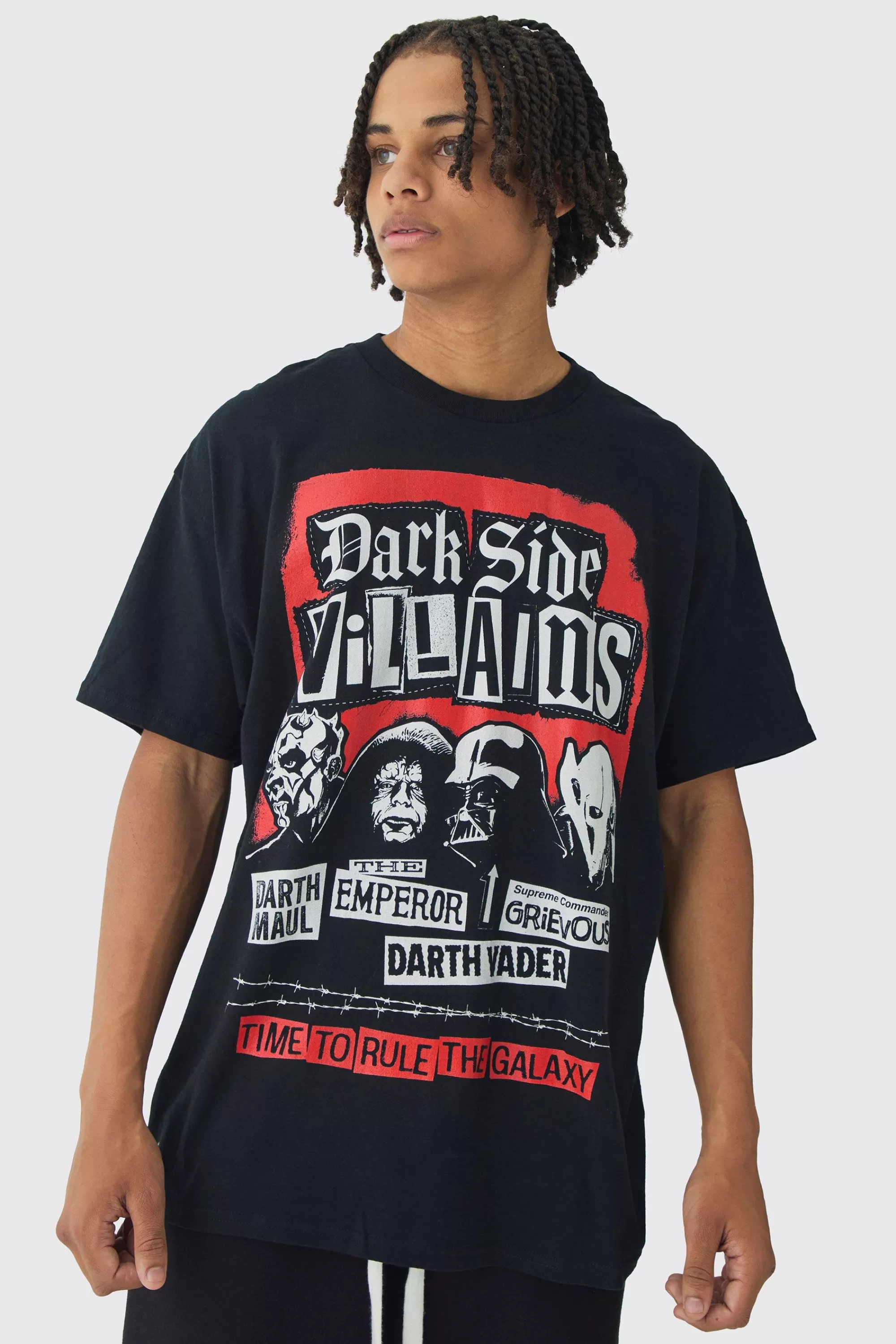 boohooMAN Star Wars Villains License Print T-Shirt | UK black New