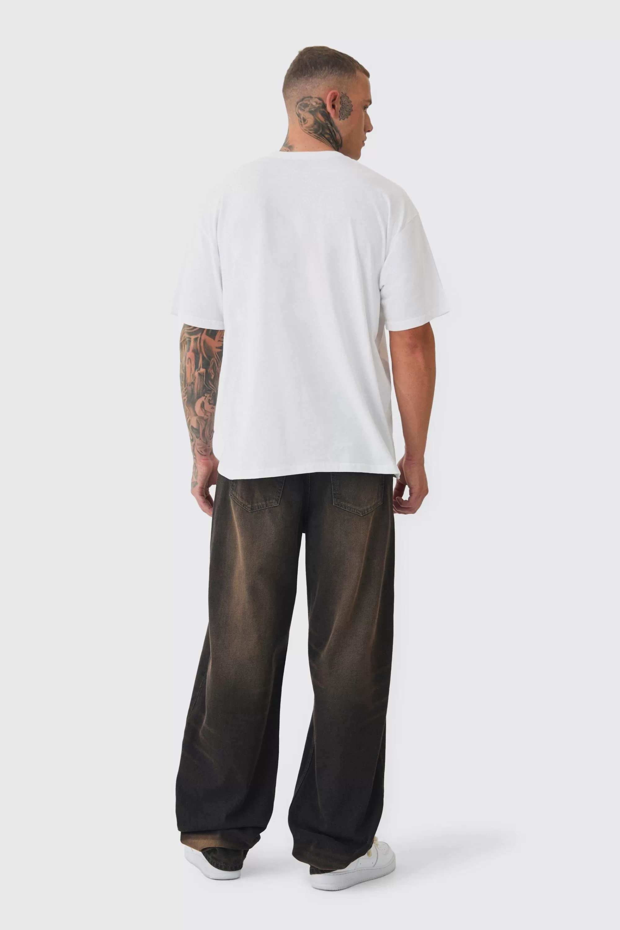 boohooMAN Tall 13 Leopard Embroidered T-shirt In | UK white Shop