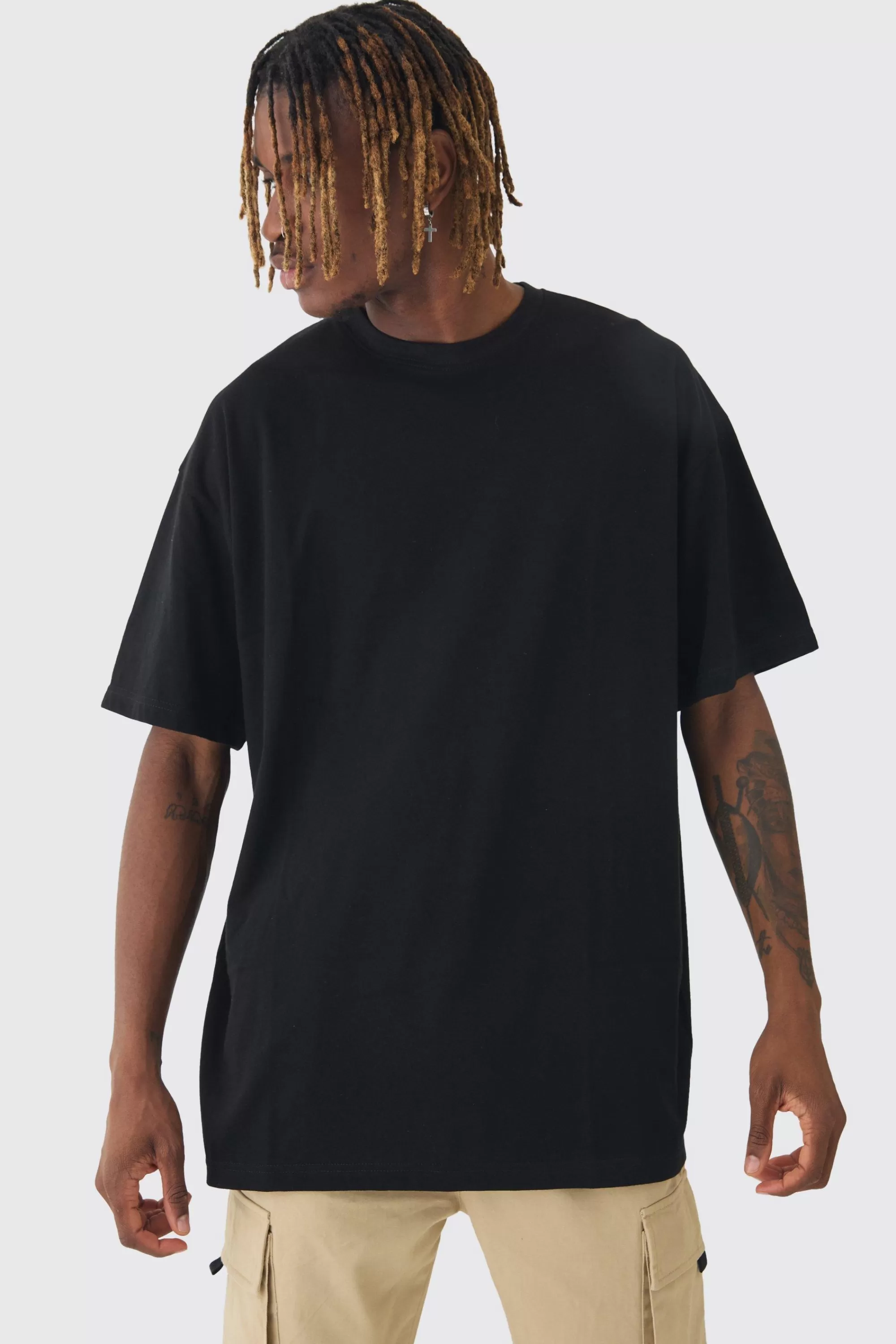 boohooMAN Tall 2 Pack Oversized T-shirt | UK black Discount