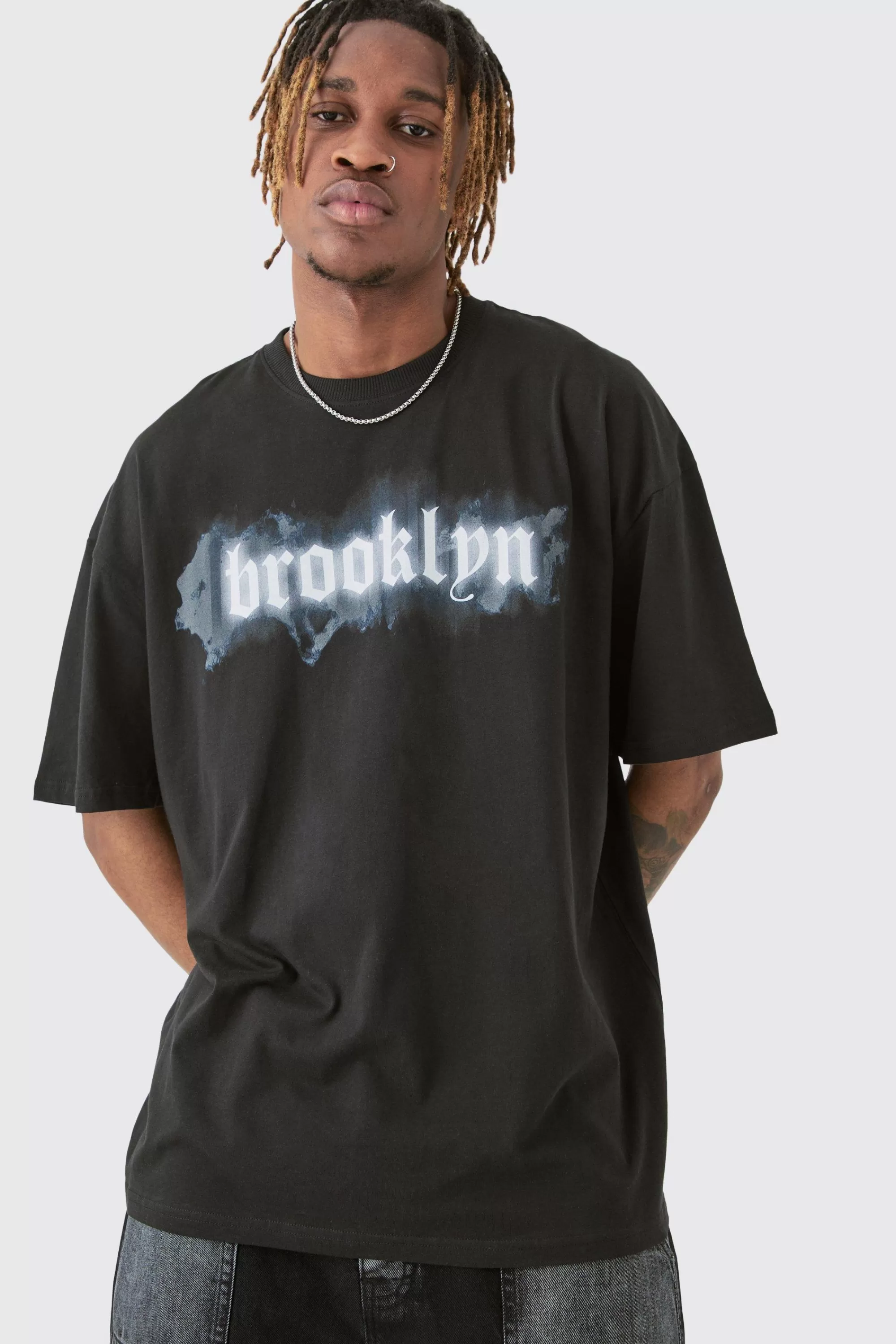 boohooMAN Tall Brooklyn T-shirt In | UK black Cheap