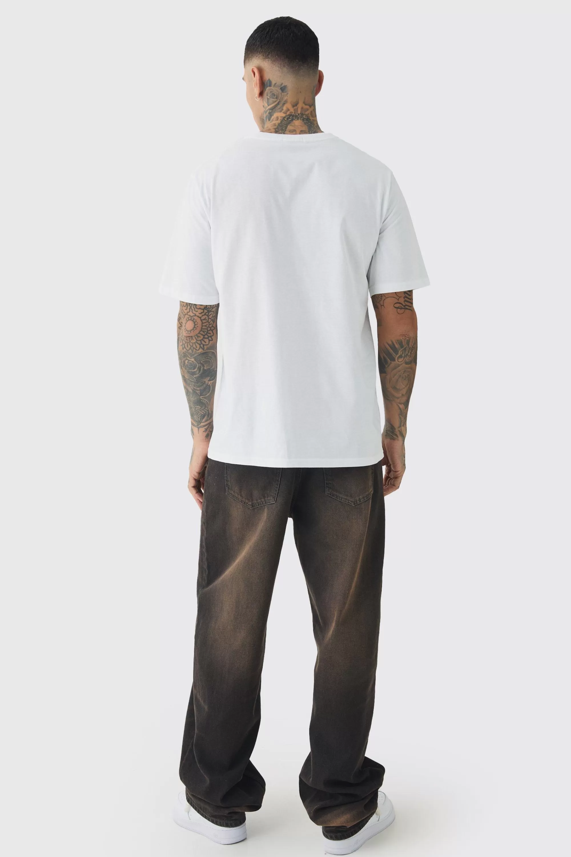 boohooMAN Tall Embroidered Evil Teddy T-Shirt | UK white Best Sale