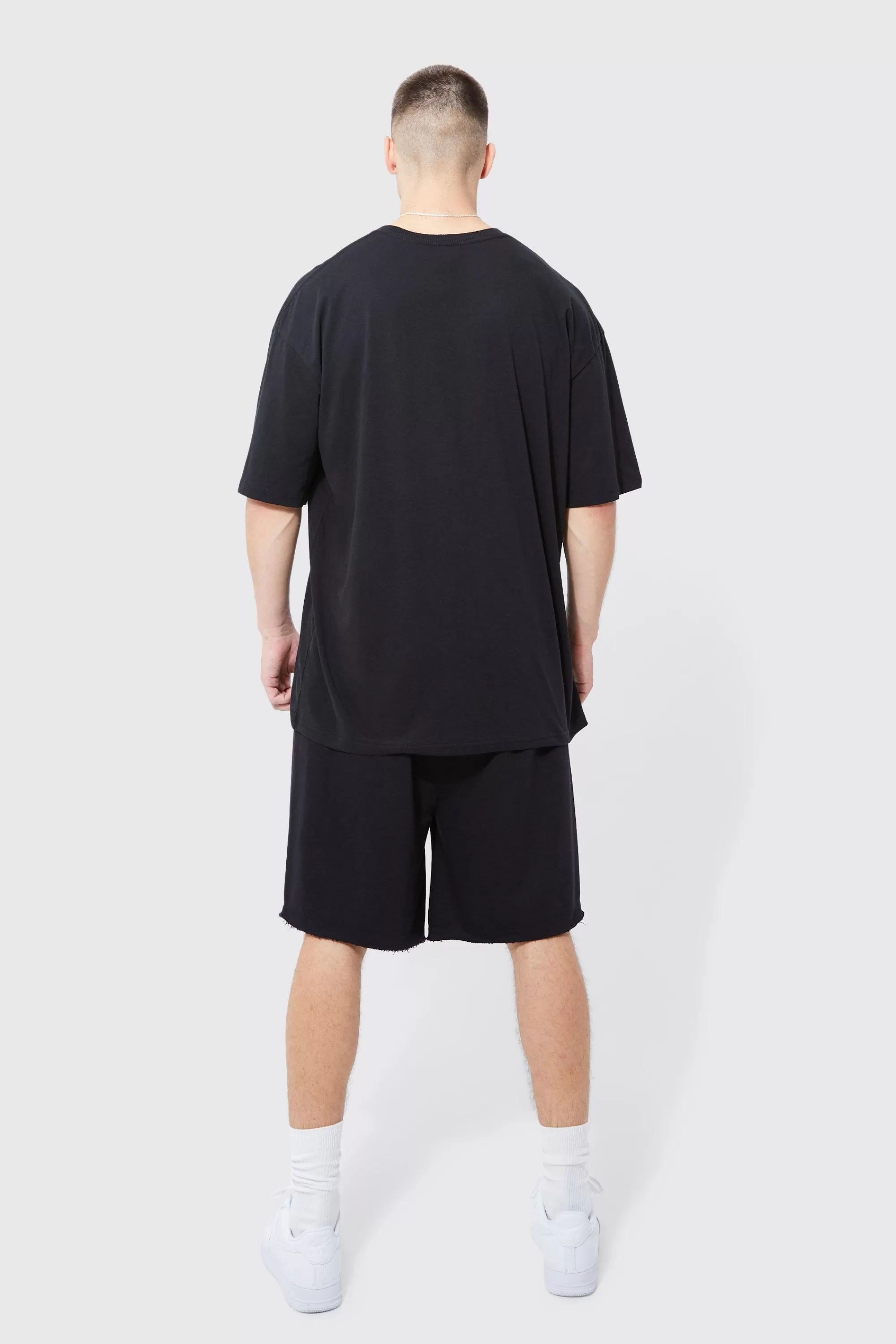 boohooMAN Tall Man Signature Oversized Crew Neck T-shirt | UK black Shop