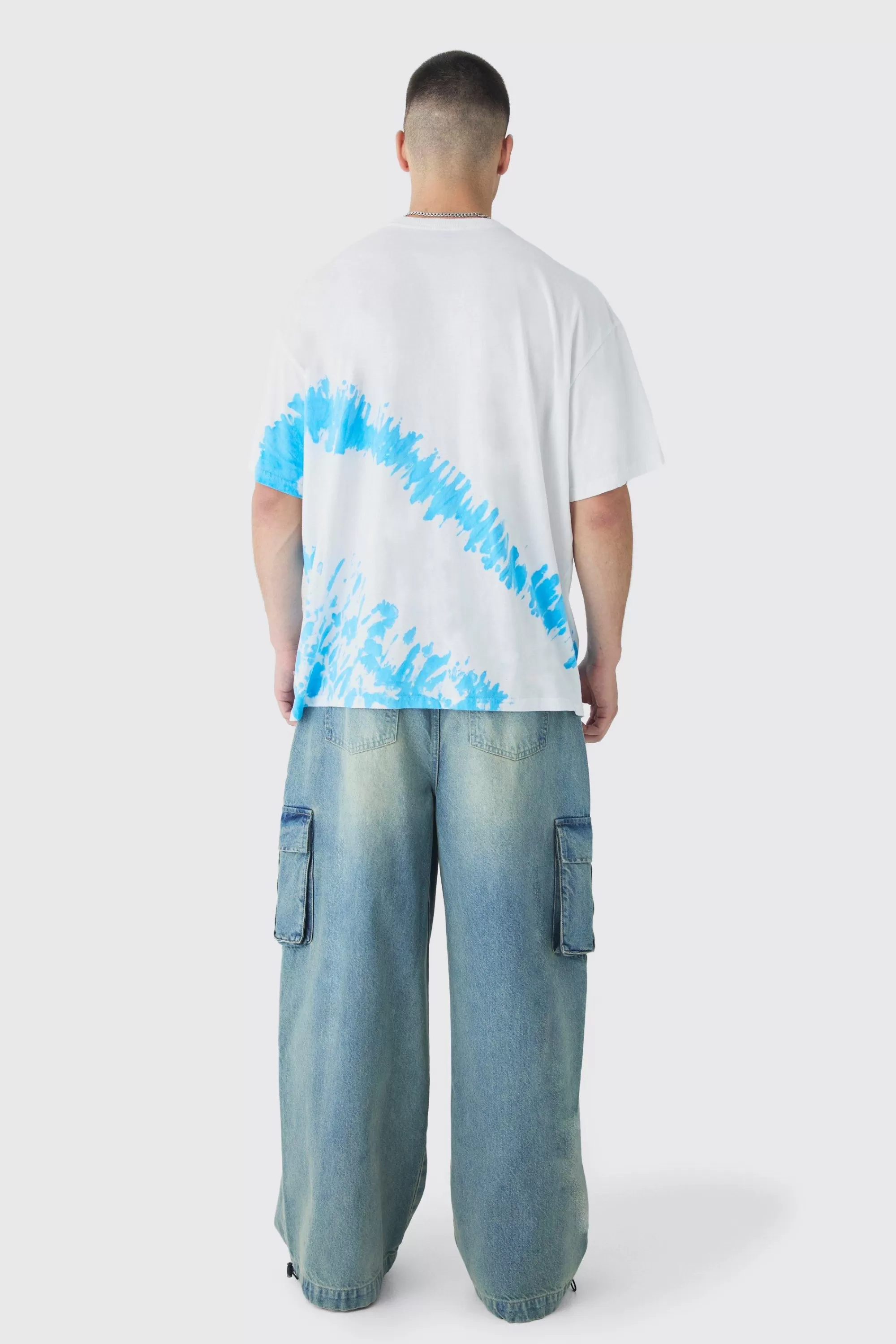 boohooMAN Tall Monaco Tie Dye Printed T-shirt In | UK white Cheap