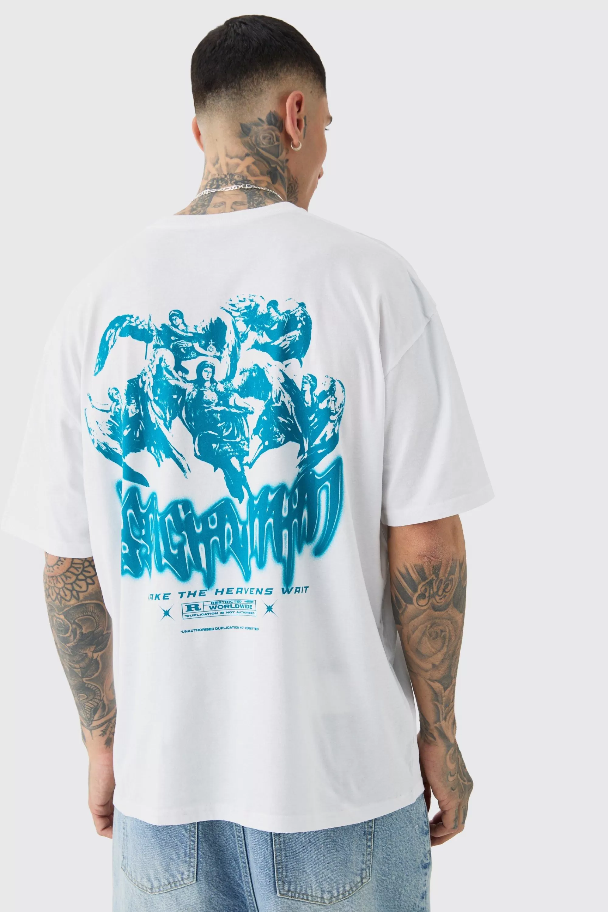 boohooMAN Tall Official Renaissance Back Print T-shirt In | UK white Outlet