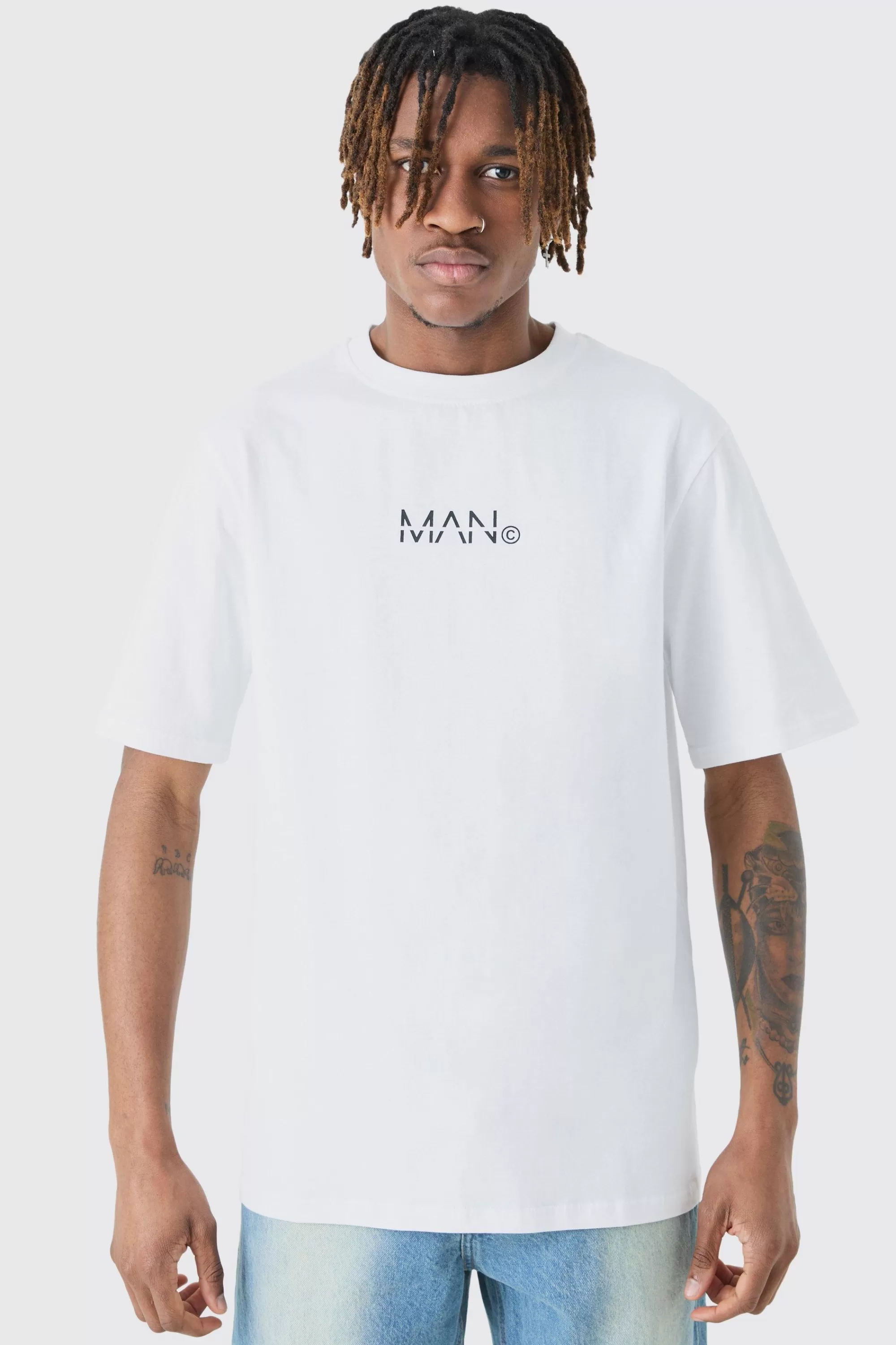 boohooMAN Tall Original Man Print T-shirt | UK white Online