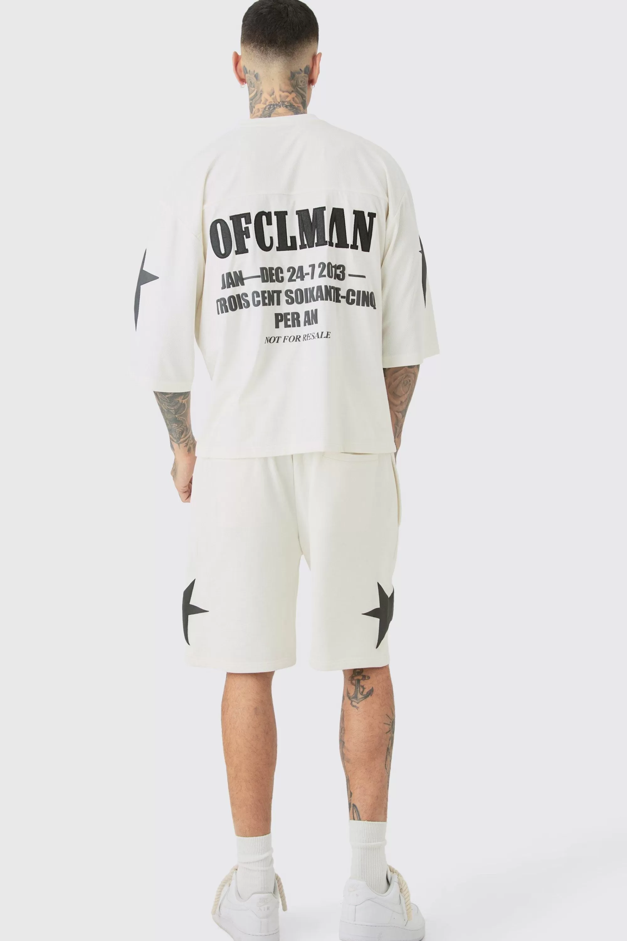 boohooMAN Tall Oversized Boxy Half Sleeve Moto T-Shirt | UK stone Sale