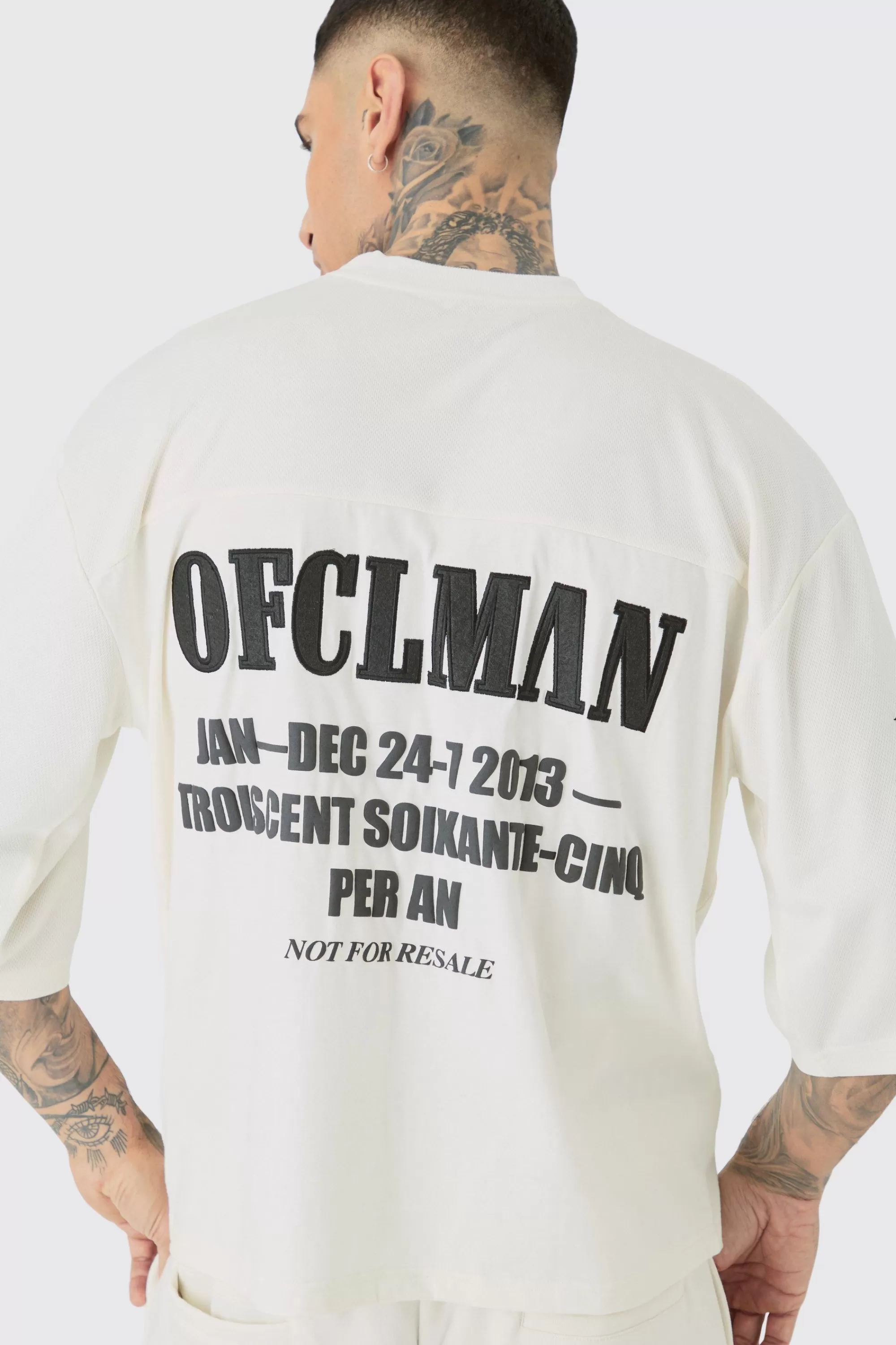 boohooMAN Tall Oversized Boxy Half Sleeve Moto T-Shirt | UK stone Sale
