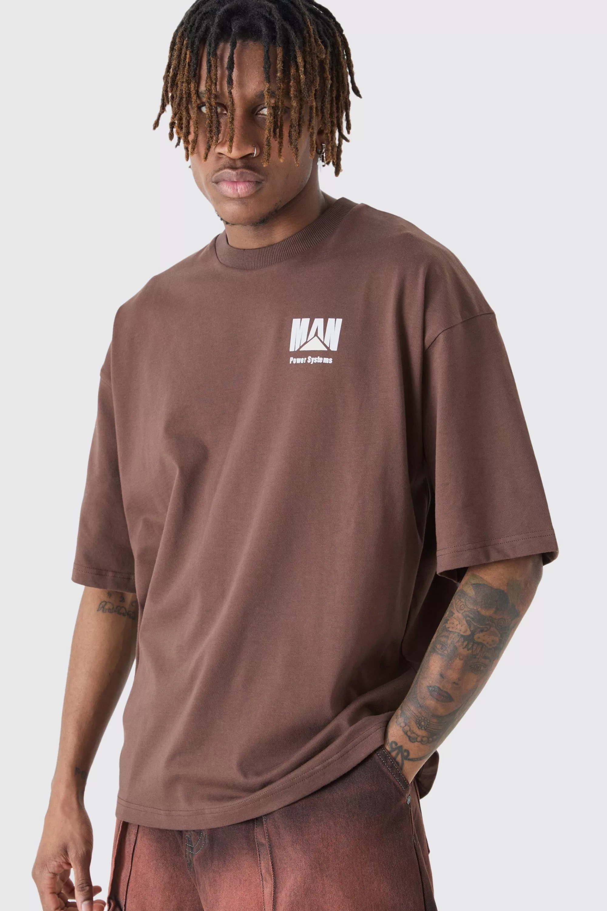 boohooMAN Tall Oversized Boxy Rally Graphic T-shirt | UK coffee Store