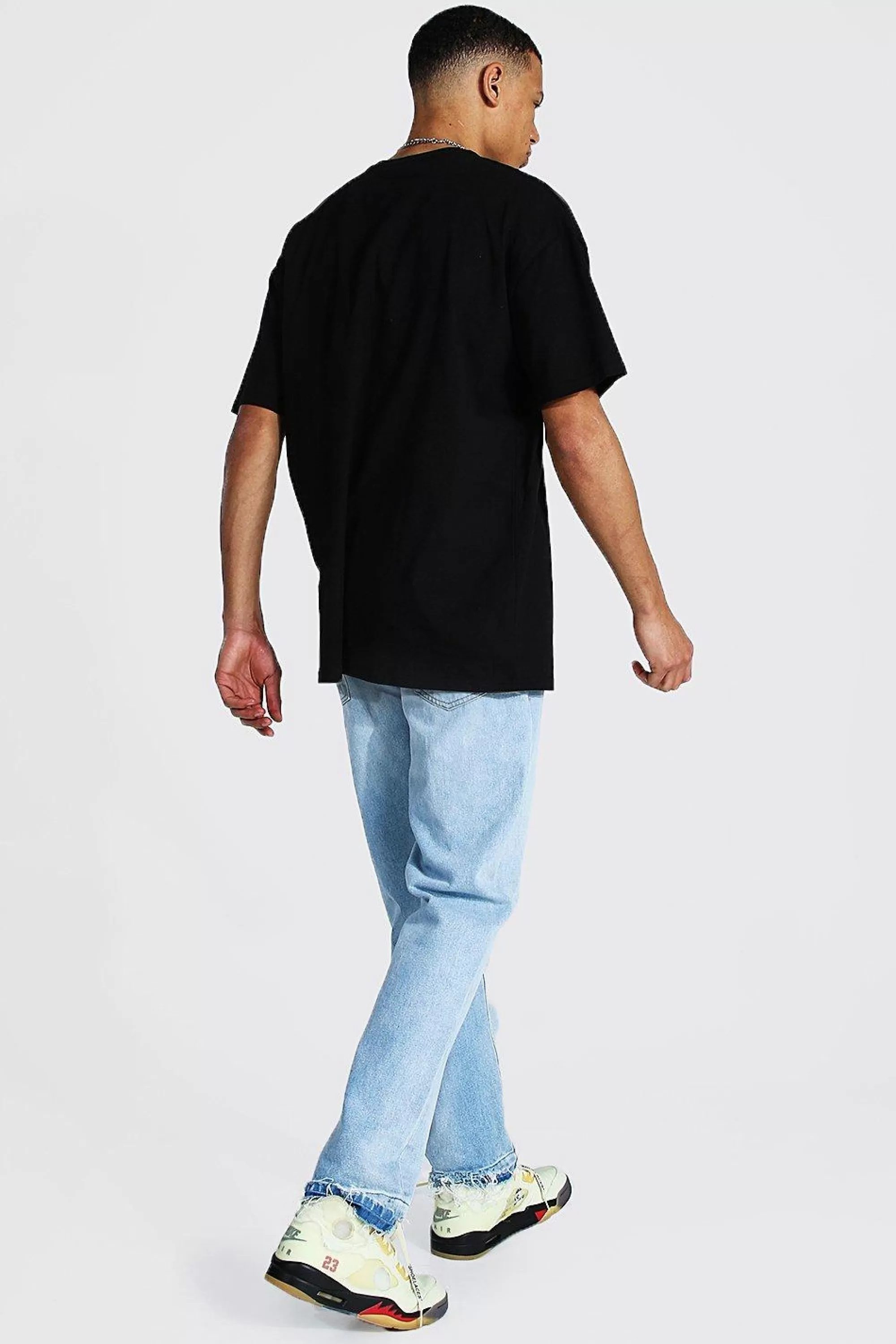 boohooMAN Tall Oversized Drip Face T-shirt | UK black Store