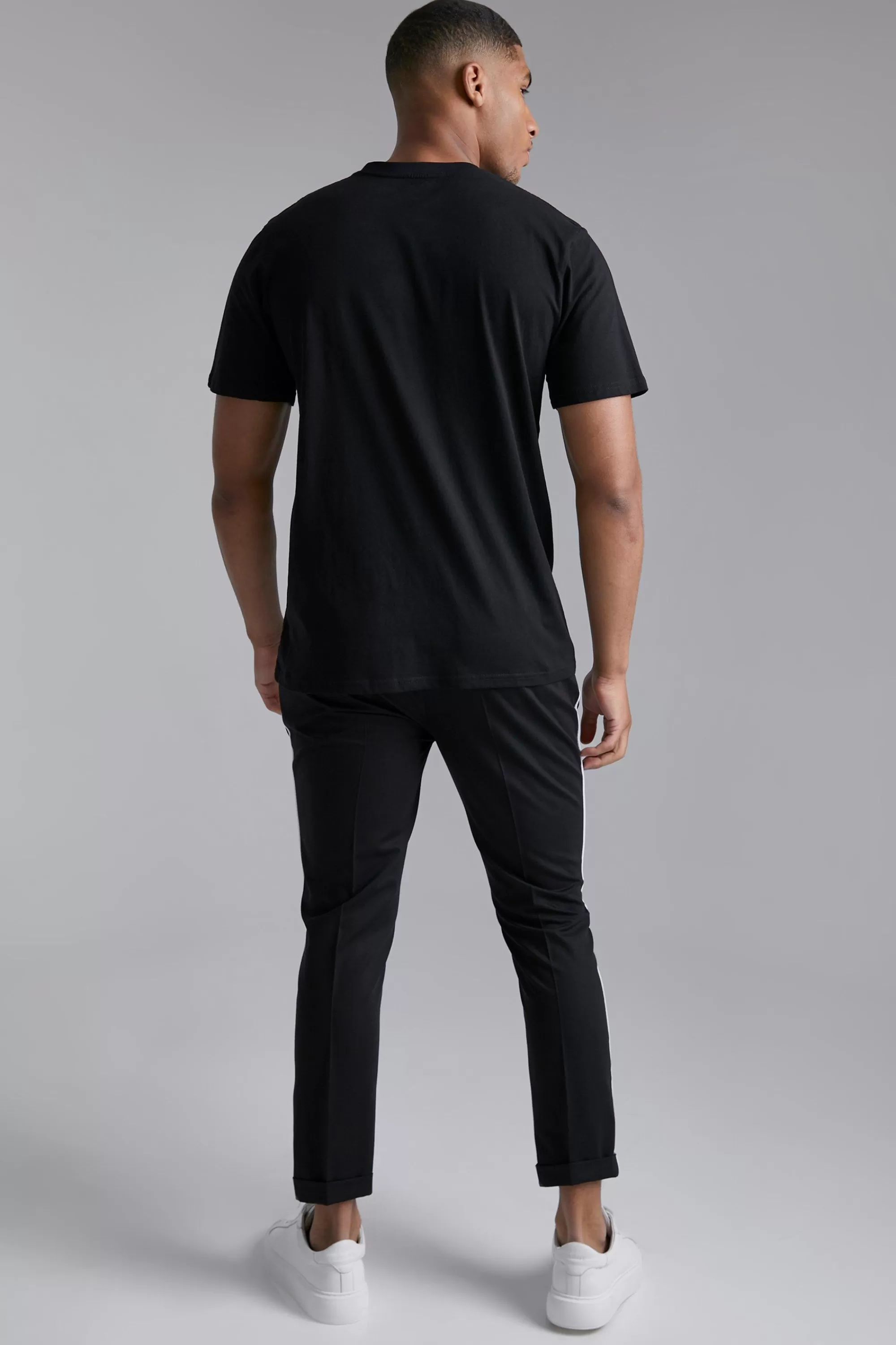 boohooMAN Tall Paris City Print T-shirt | UK black Outlet
