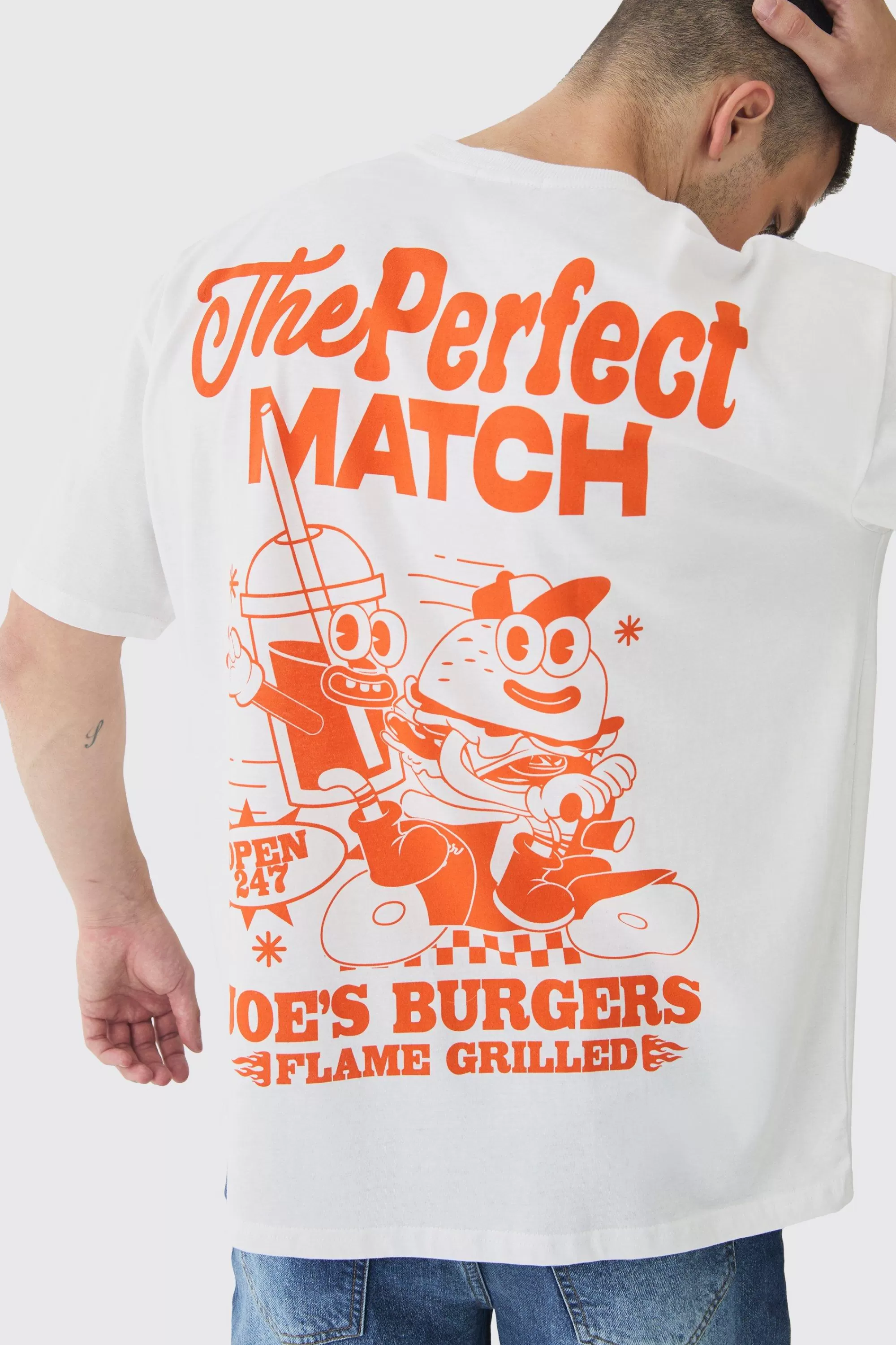 boohooMAN Tall Perfect Match Graphic T-Shirt | UK white Fashion