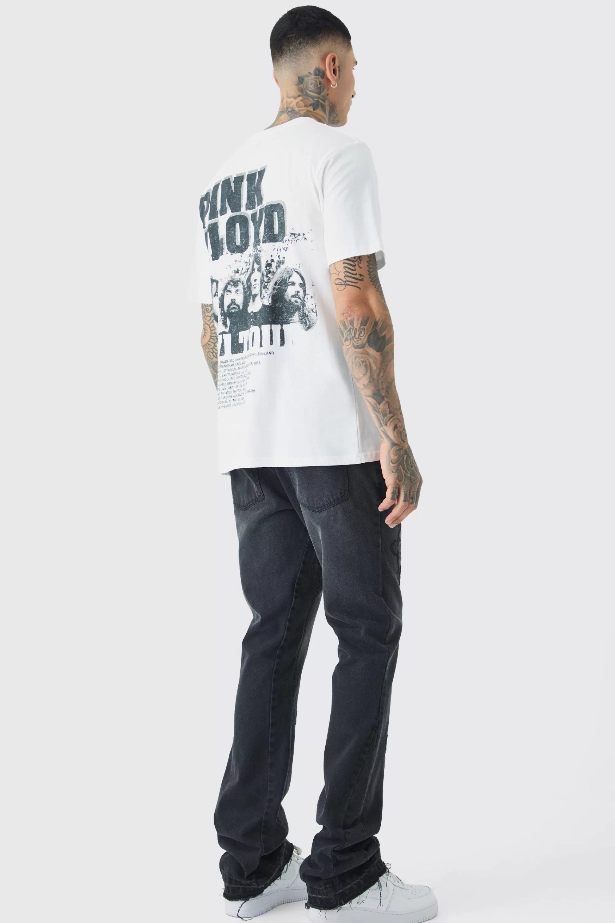 boohooMAN Tall Pink Floyd License Print T-shirt In | UK white Best