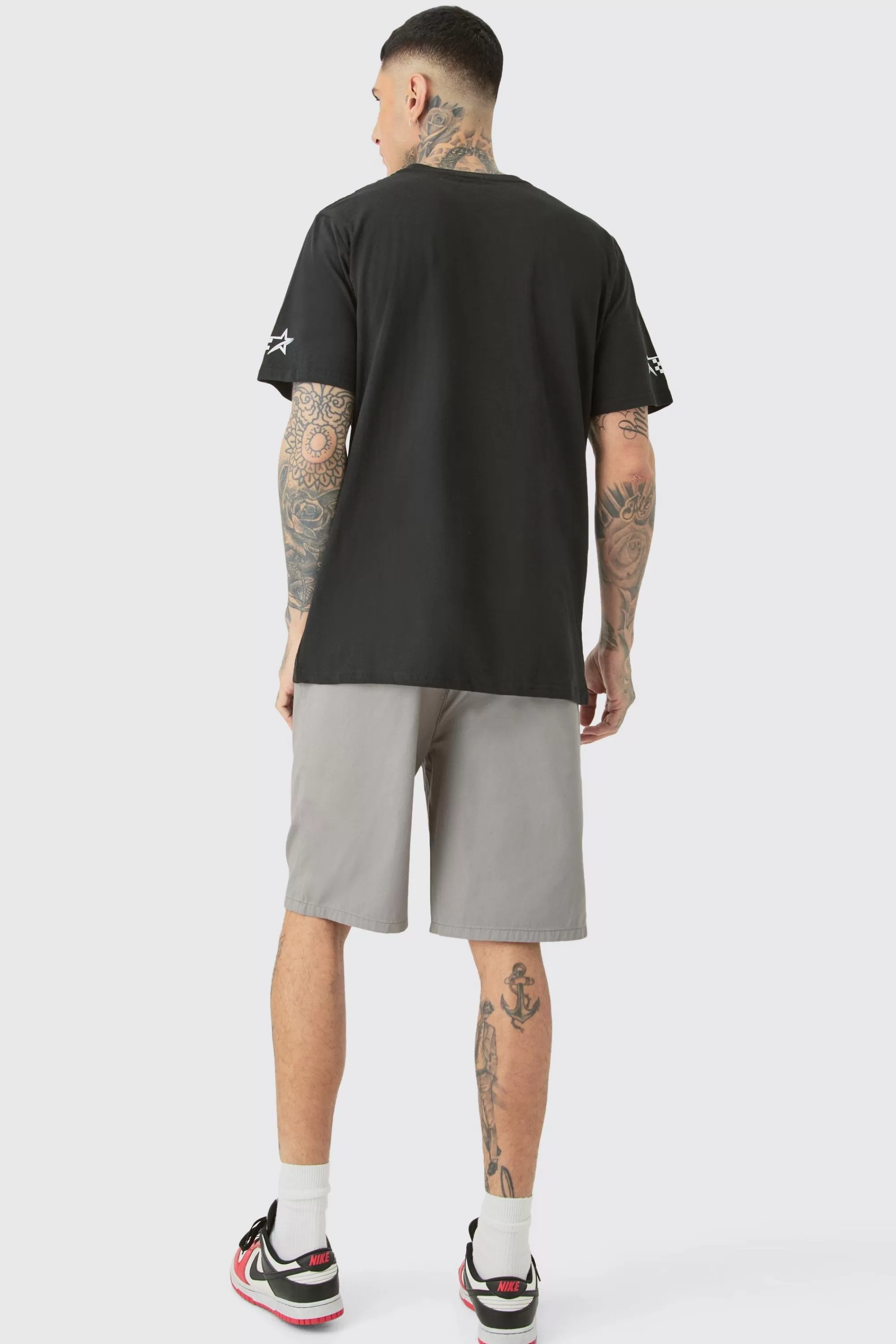 boohooMAN Tall Pour Homme Racing Print T-shirt | UK black Hot
