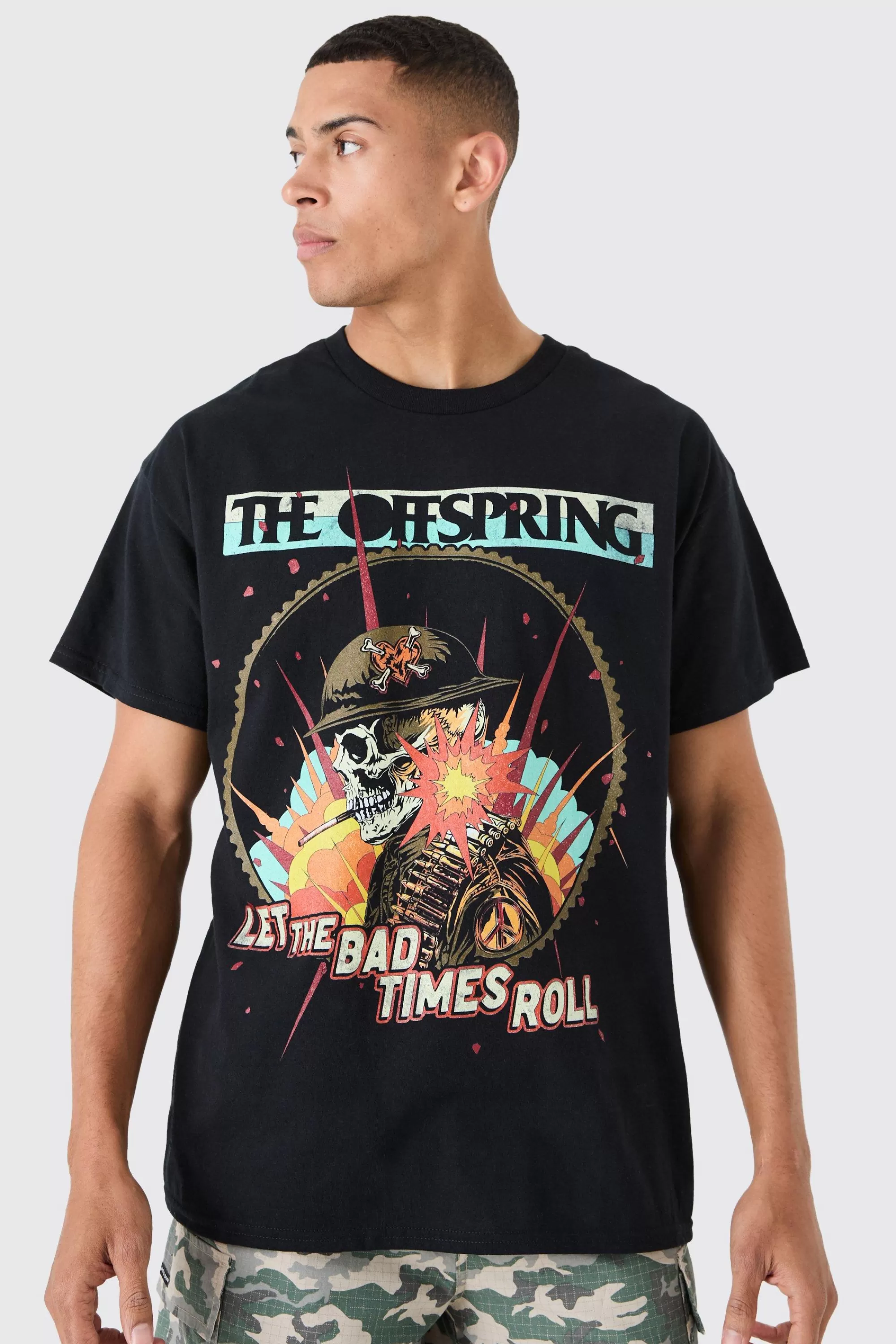 boohooMAN The Offspring Band License T-shirt | UK black Sale