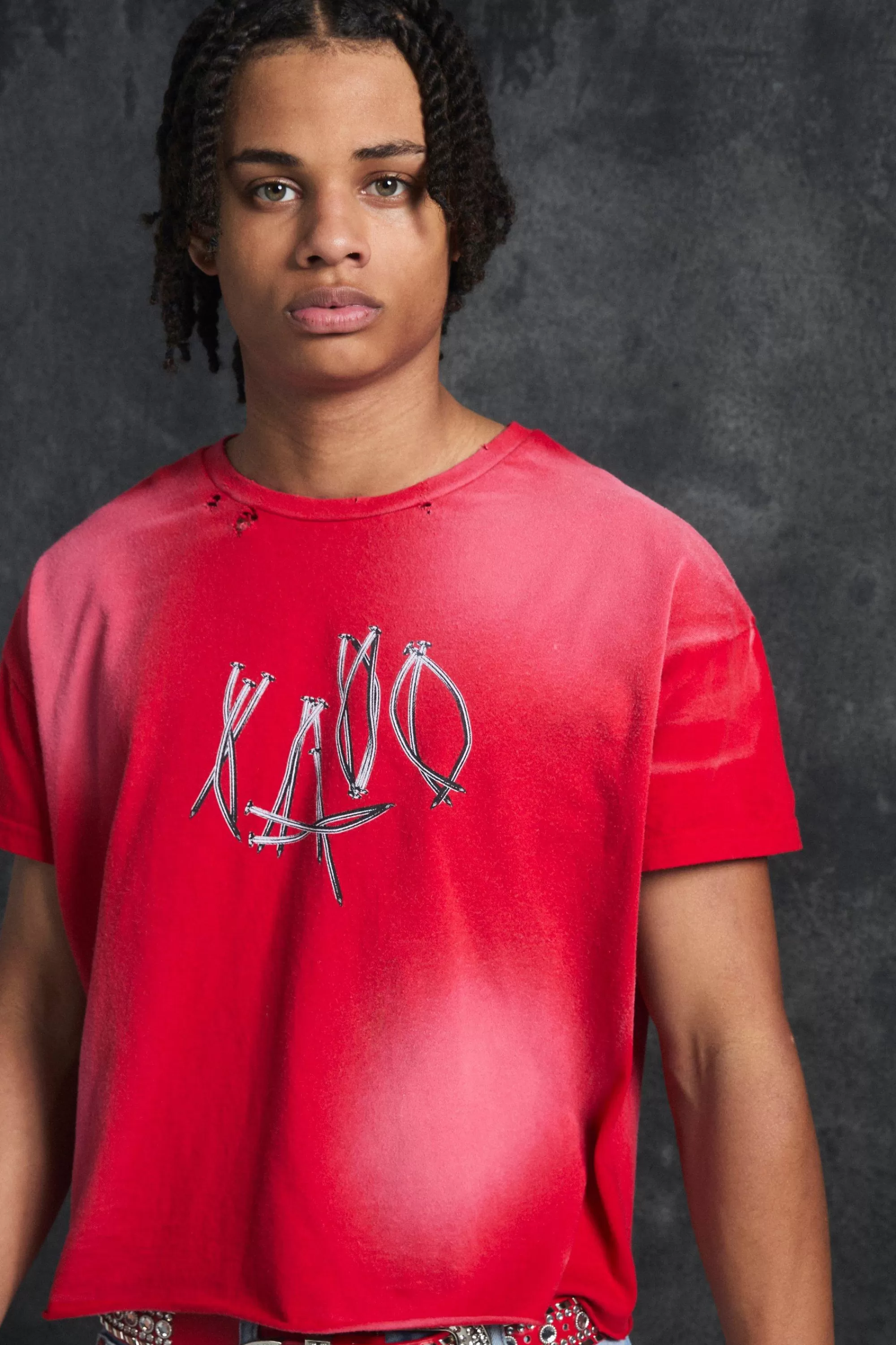 boohooMAN Trippie d Baby Fit Heavy Washed 1400 T-shirt | UK red Fashion