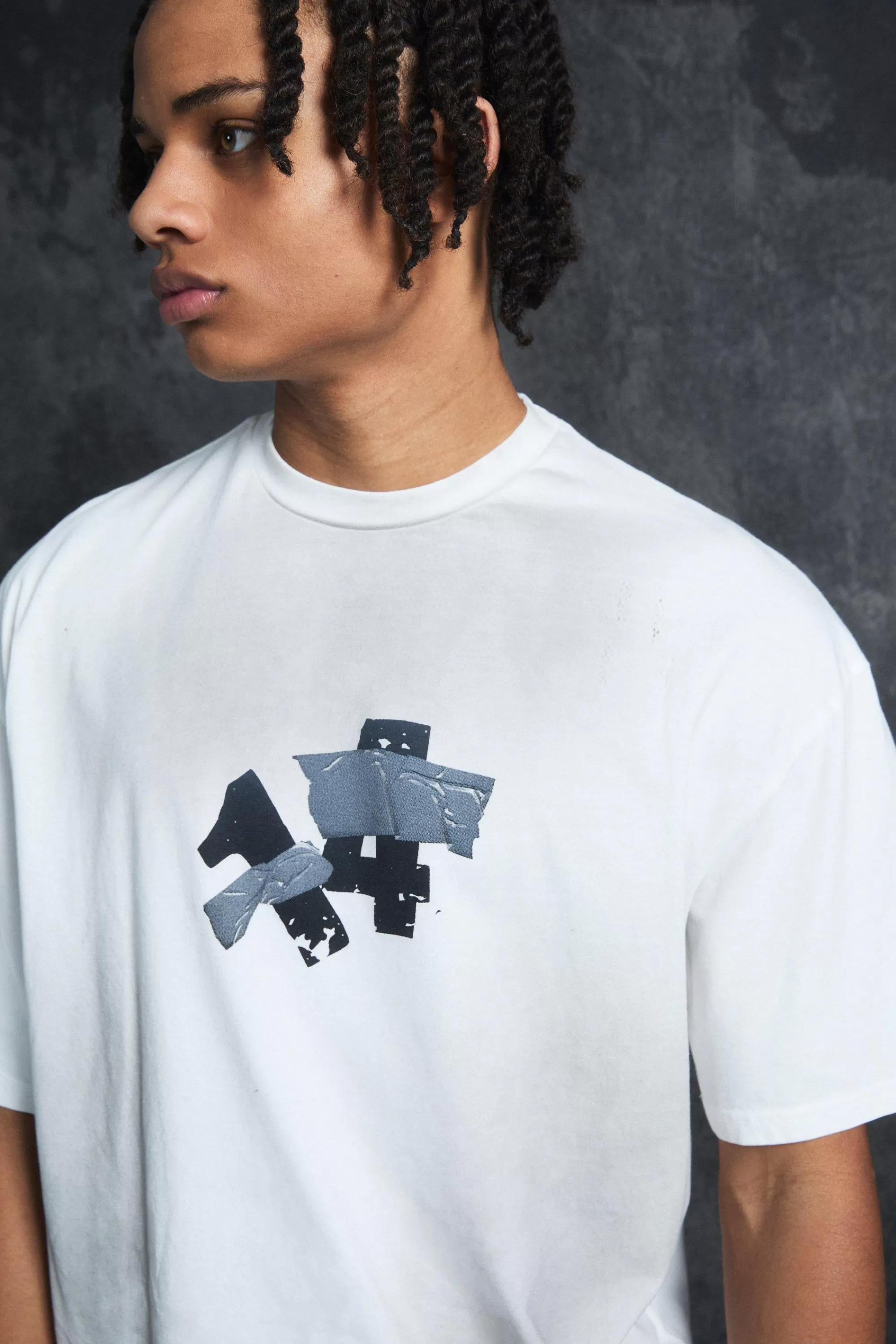 boohooMAN Trippie Redd Oversized Boxy Heavy Washed 14 T-shirt | UK white Discount