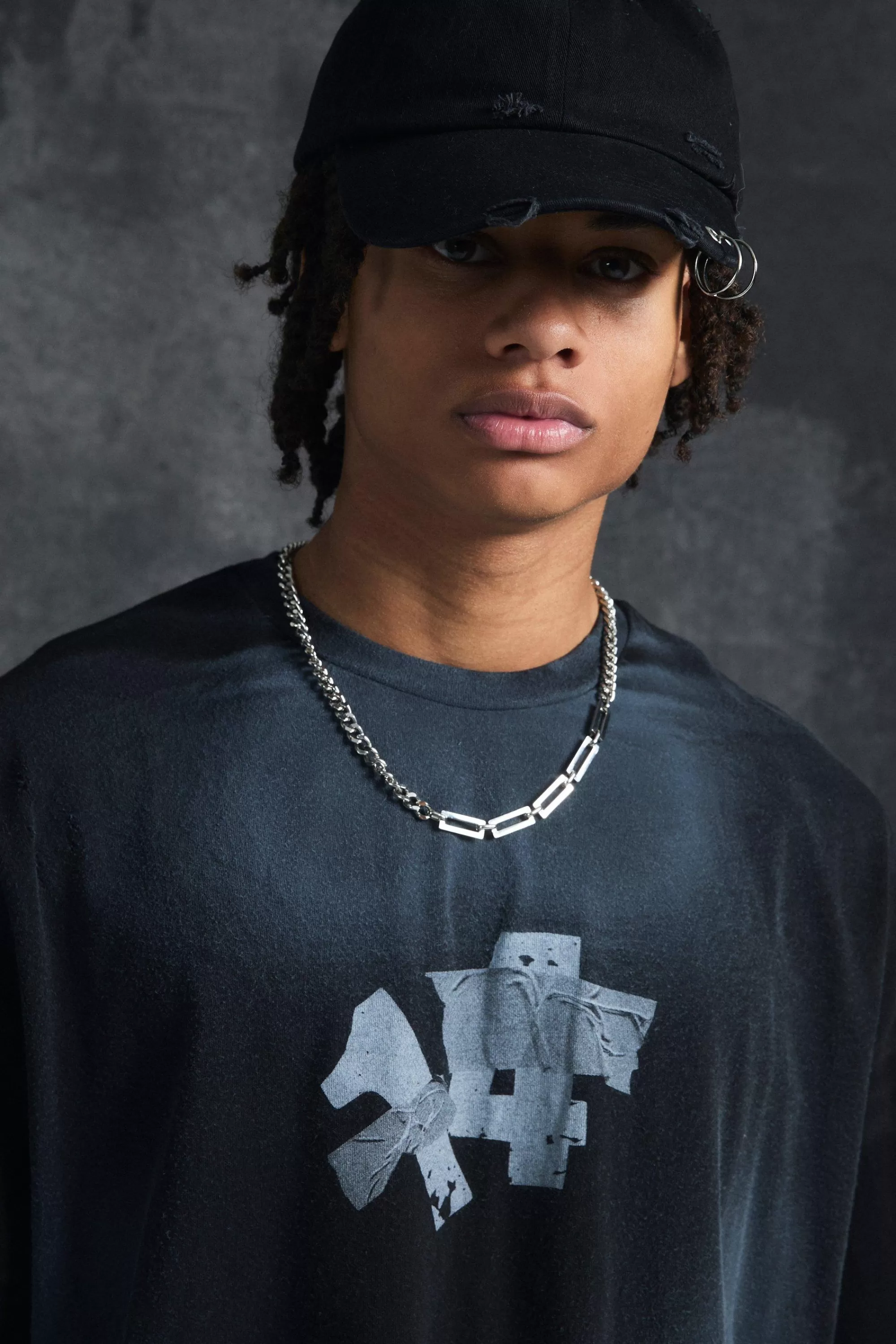 boohooMAN Trippie Redd Oversized Boxy Heavy Washed 14 T-shirt | UK black Online