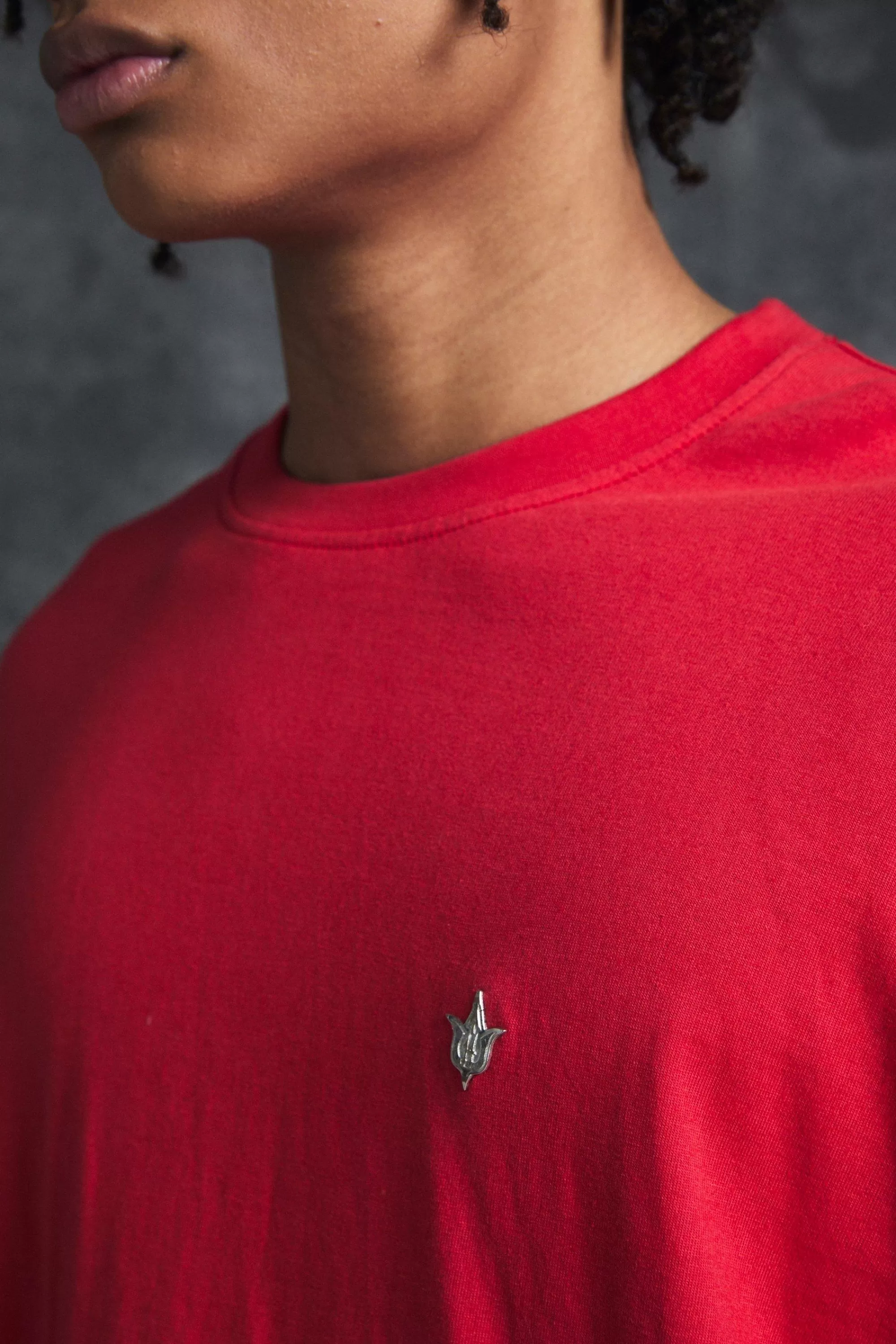boohooMAN Trippie d Oversized Boxy Heavy Washed Faux Layer Flame Print T-shirt | UK red Cheap