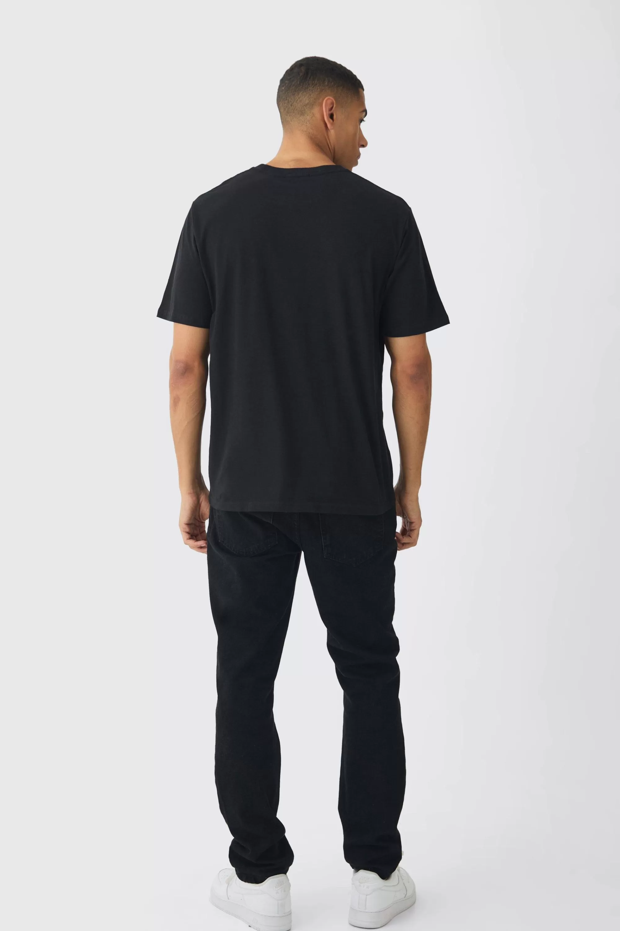 boohooMAN Varsity Graffiti Puff Print T-Shirt | UK black Best Sale
