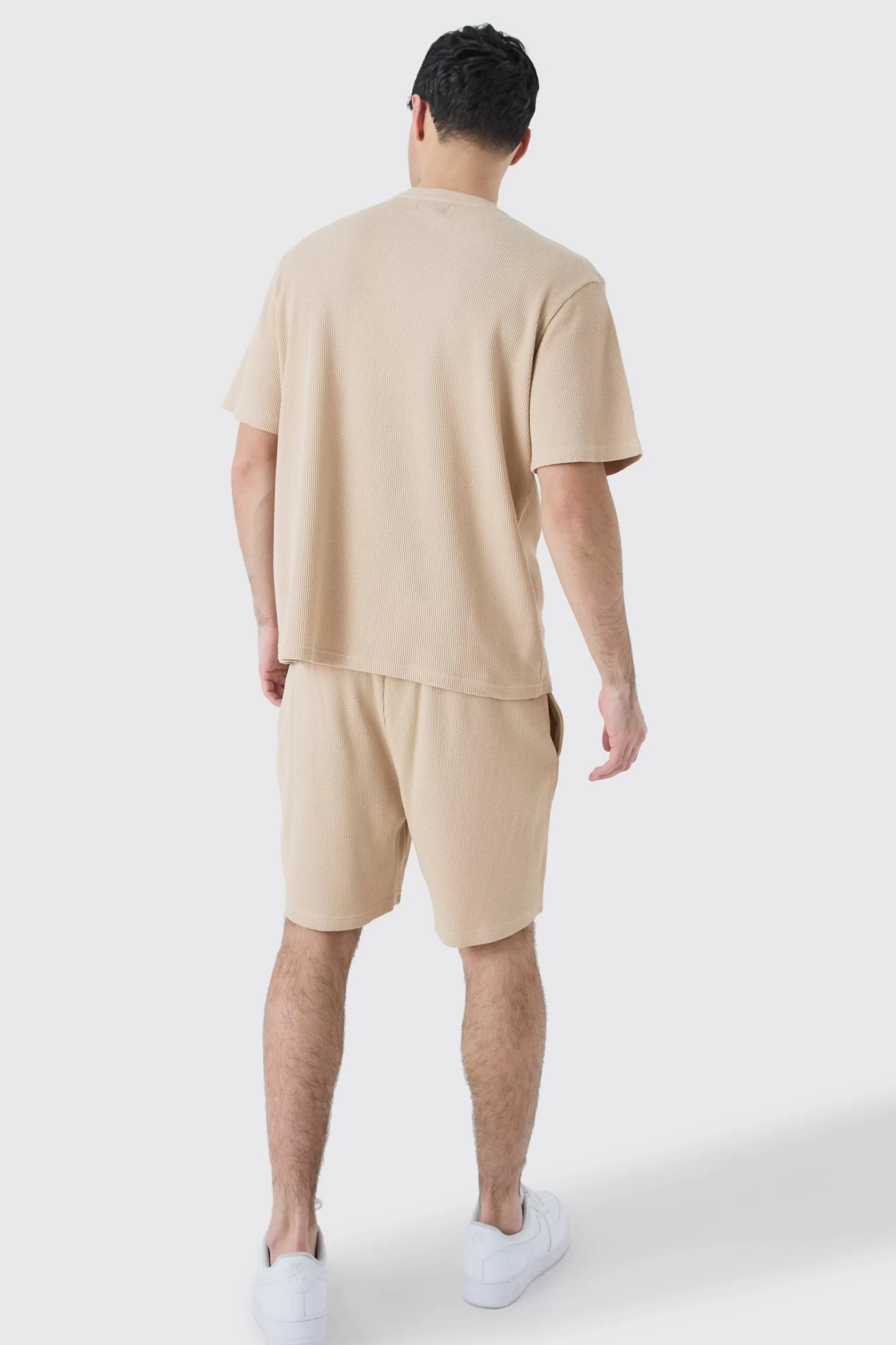 boohooMAN Waffle T-shirt | UK stone Shop