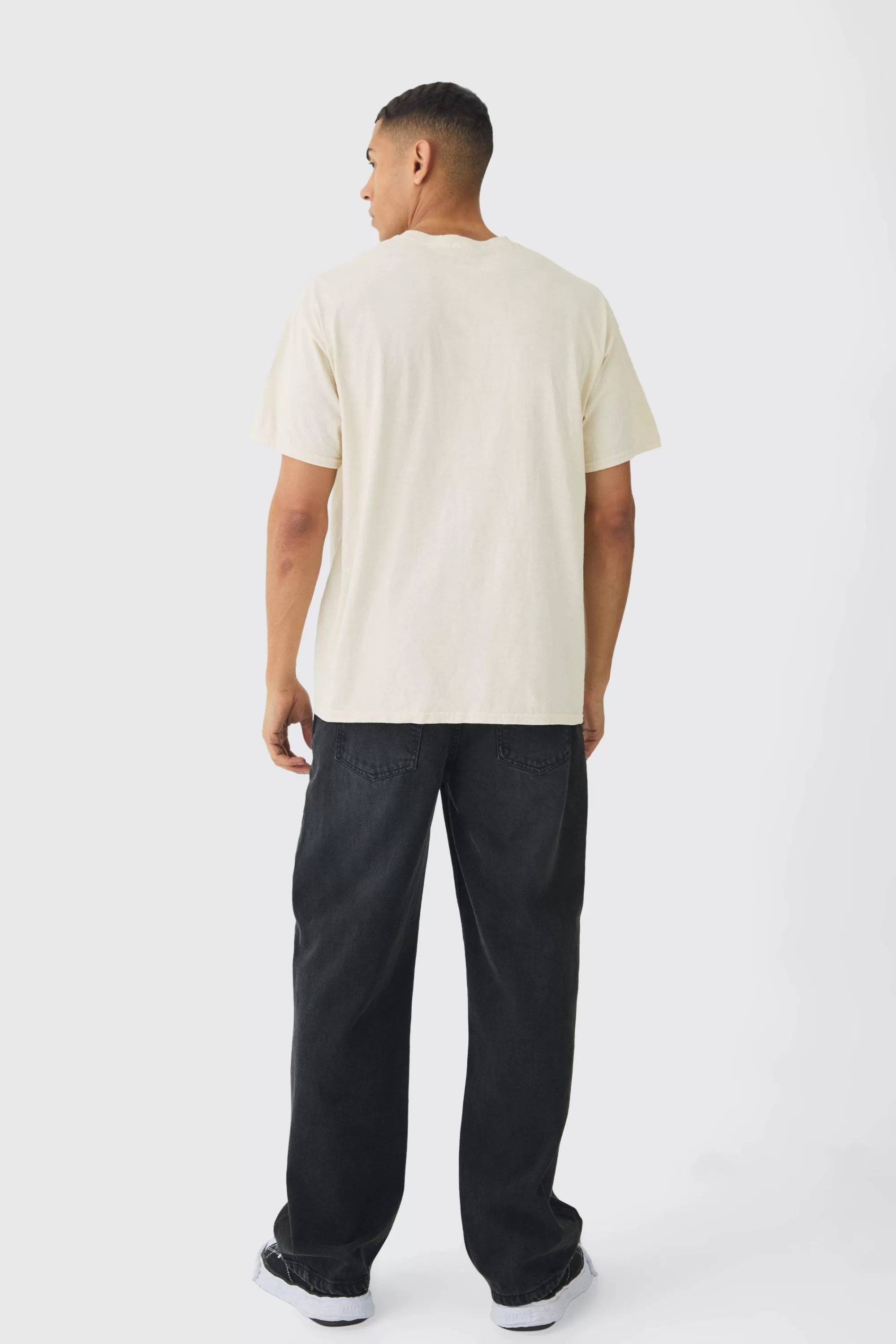 boohooMAN Washed Dog Graphic T-Shirt | UK ecru Flash Sale
